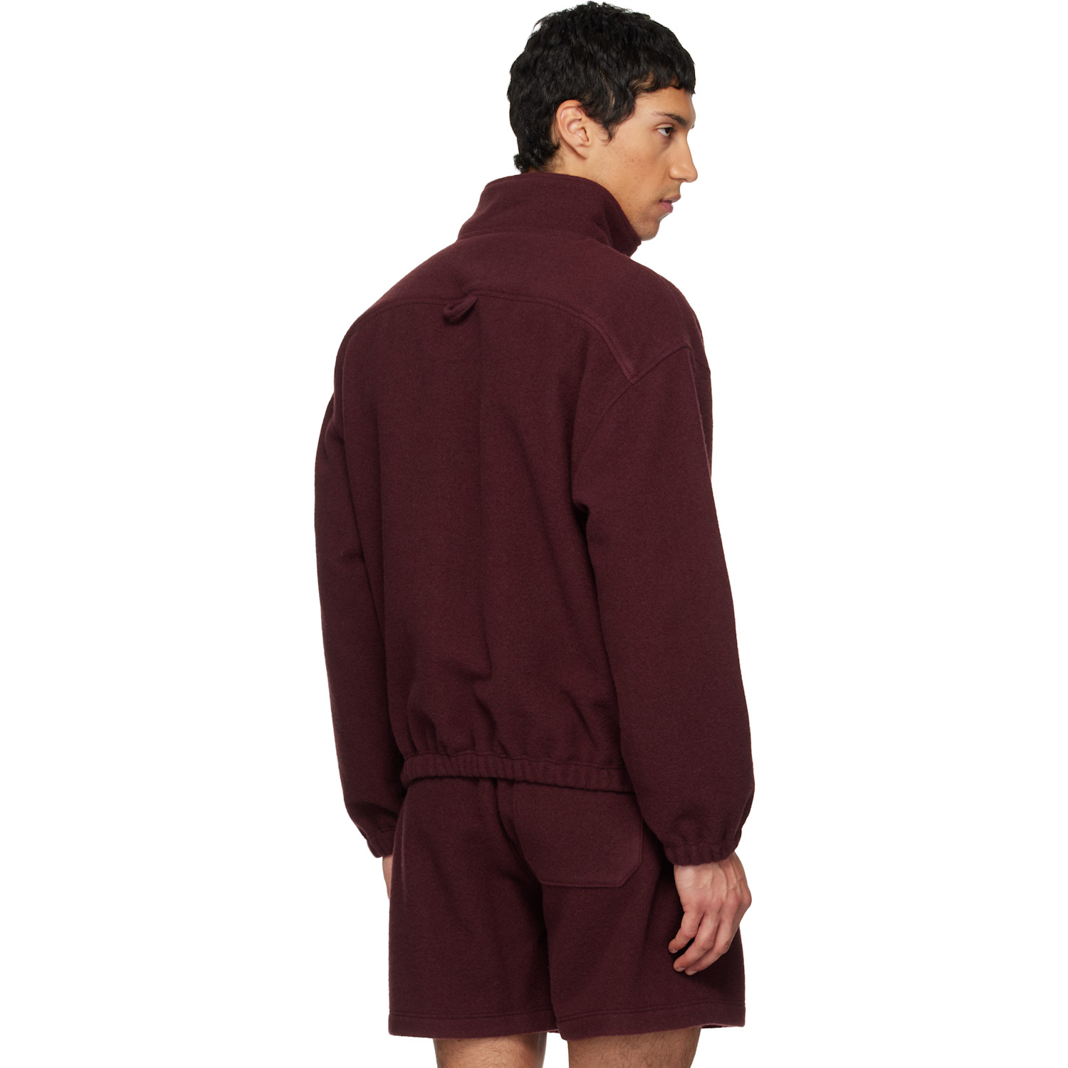  Rier Ssense Exclusive Burgundy Fleece Jacket 