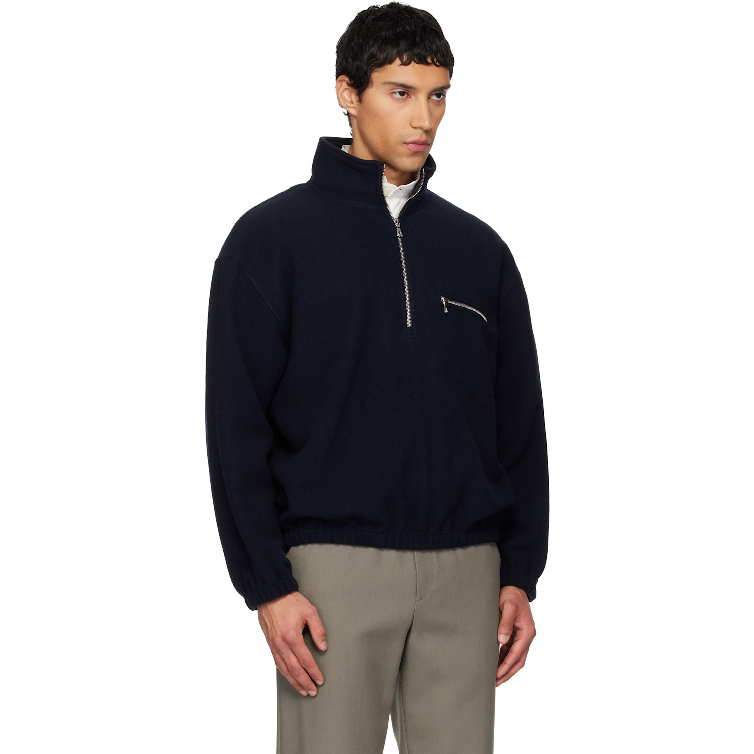  Rier Ssense Exclusive Navy Fleece Jacket 