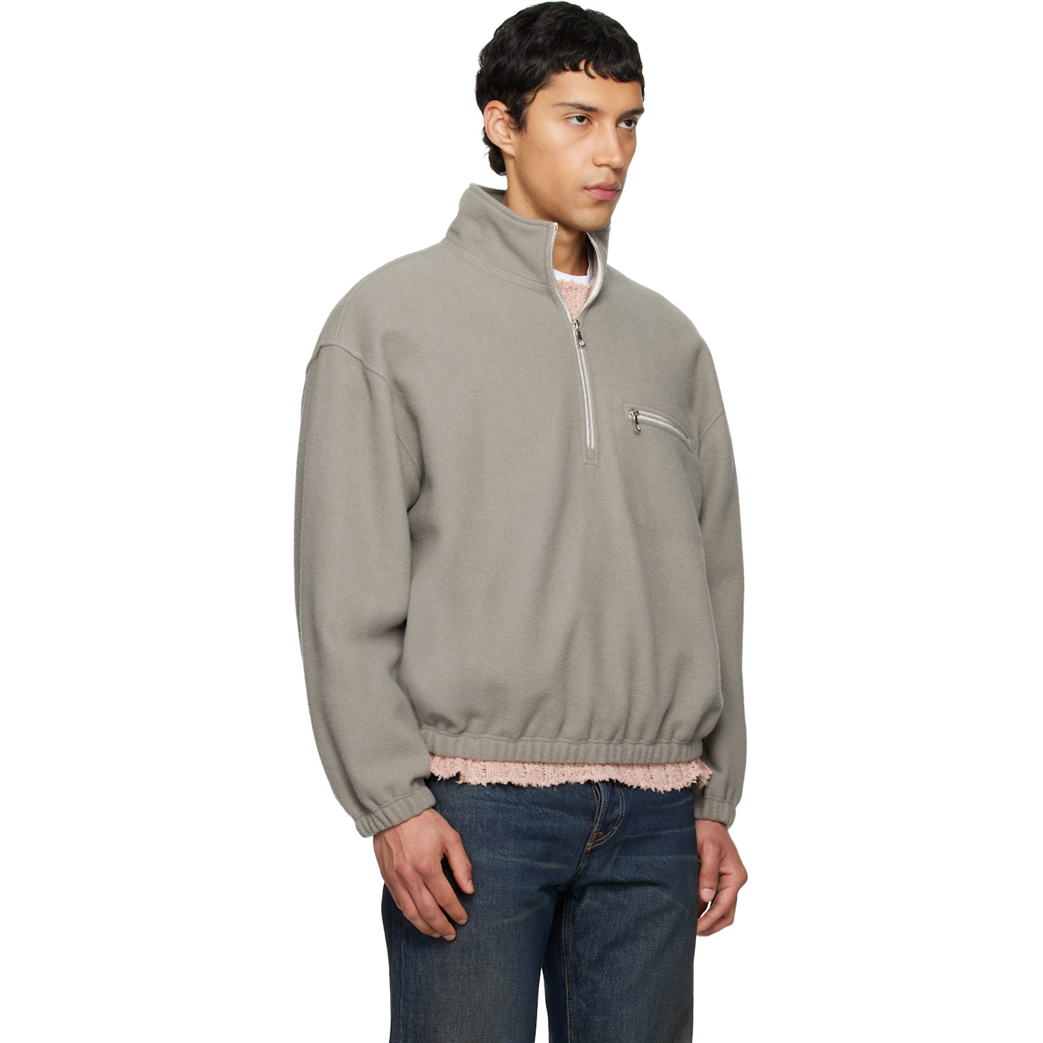  Rier Gray Polar Fleece Sweater 
