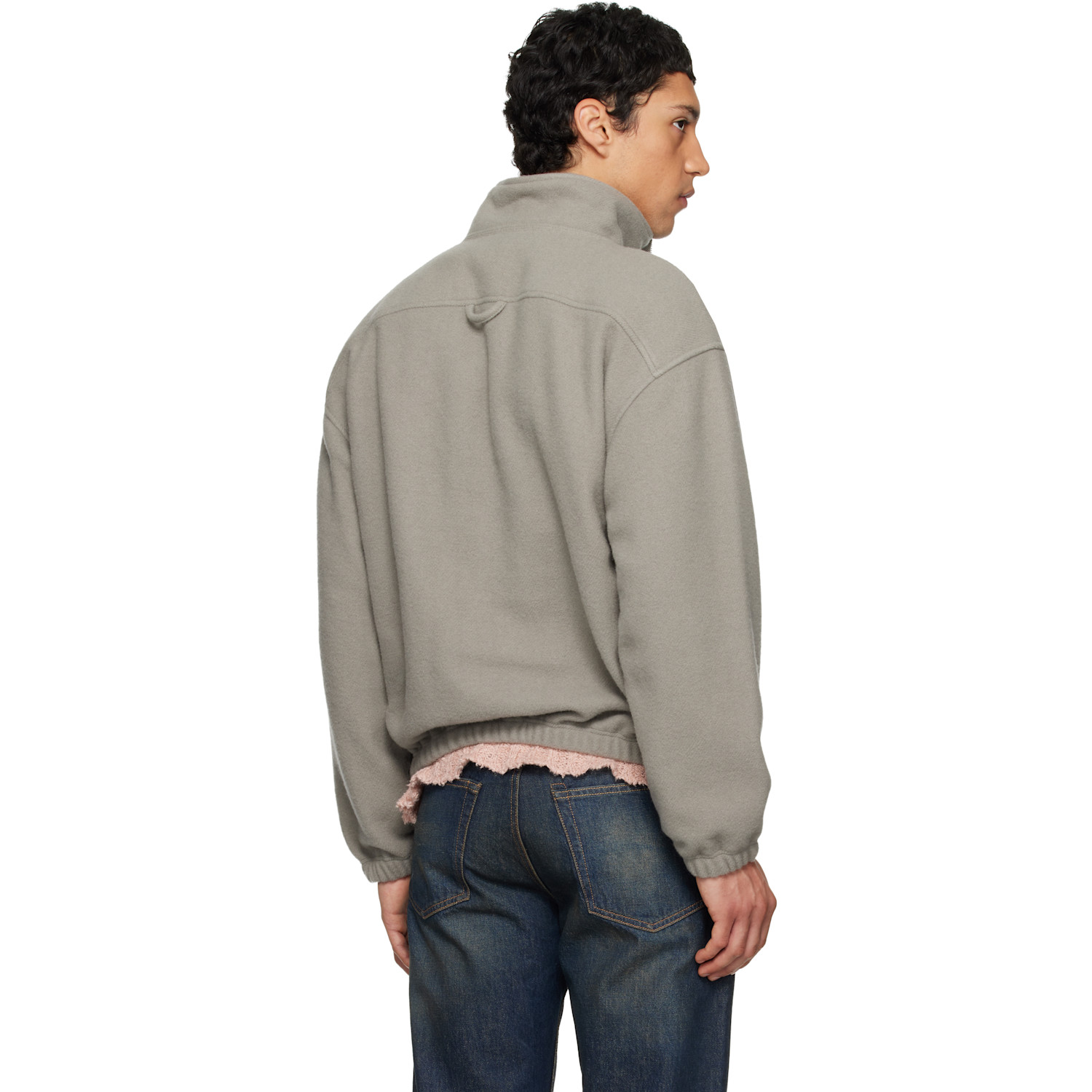  Rier Pull Gris En Molleton Polaire 