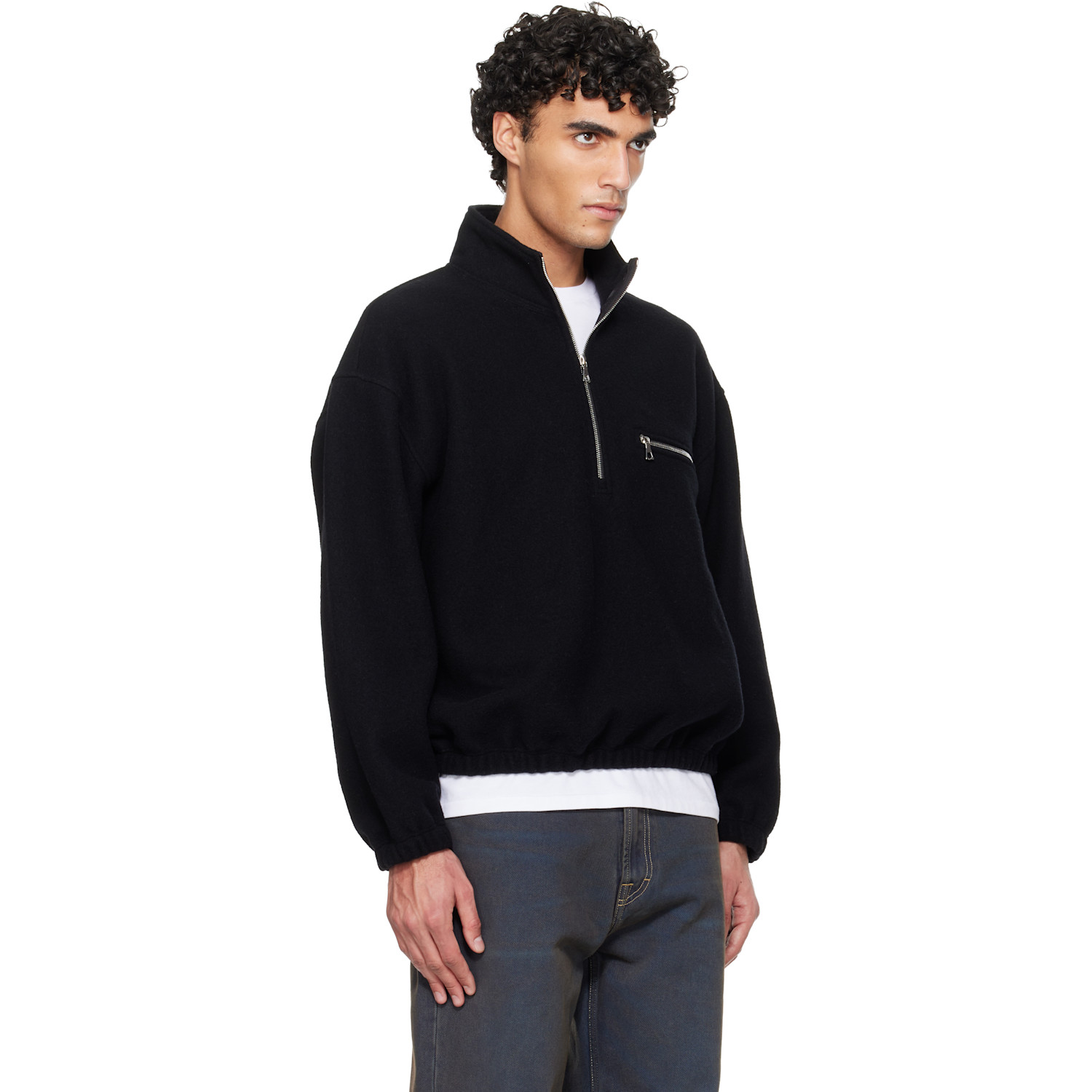  Rier Black Fleece Sweater 