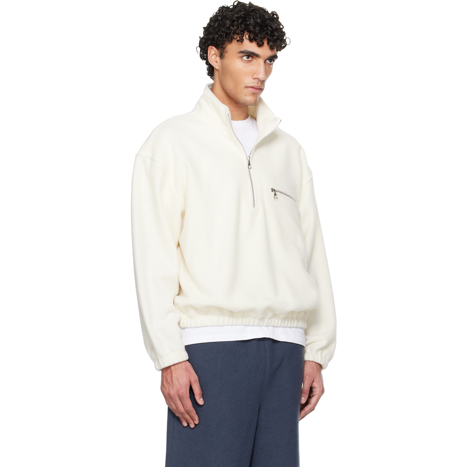  Rier White Fleece Sweater 