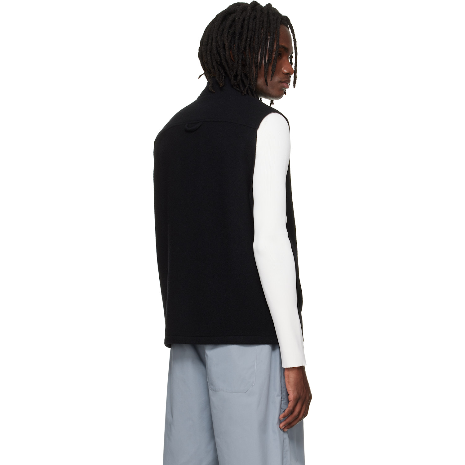  Rier Black Fleece Full Zip Vest 