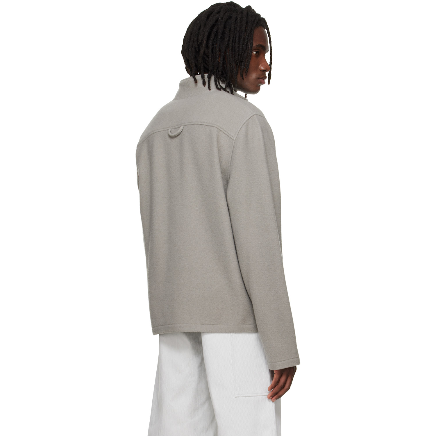  Rier Gray Fleece Full Zip Track Jacket 