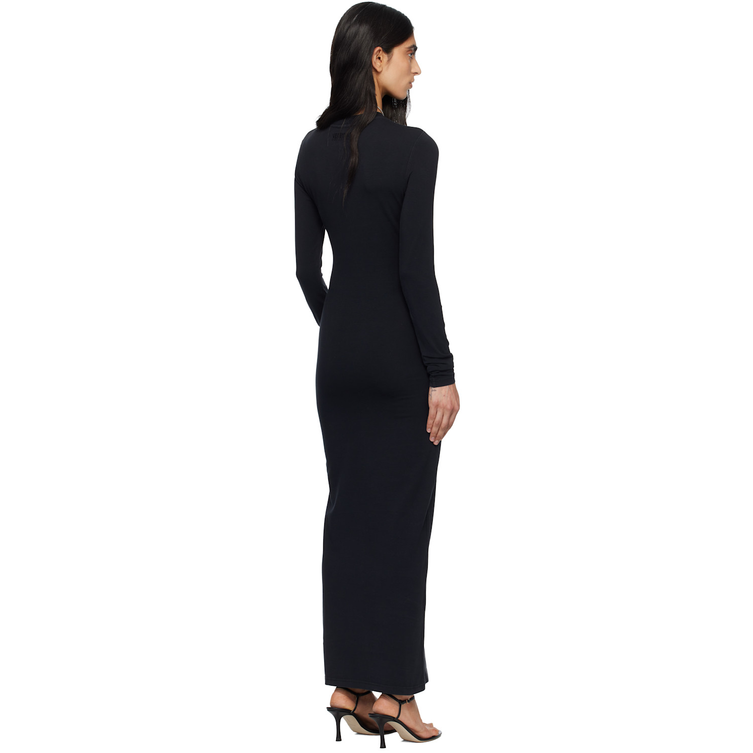  Vetements Black Ribbed Maxi Dress 