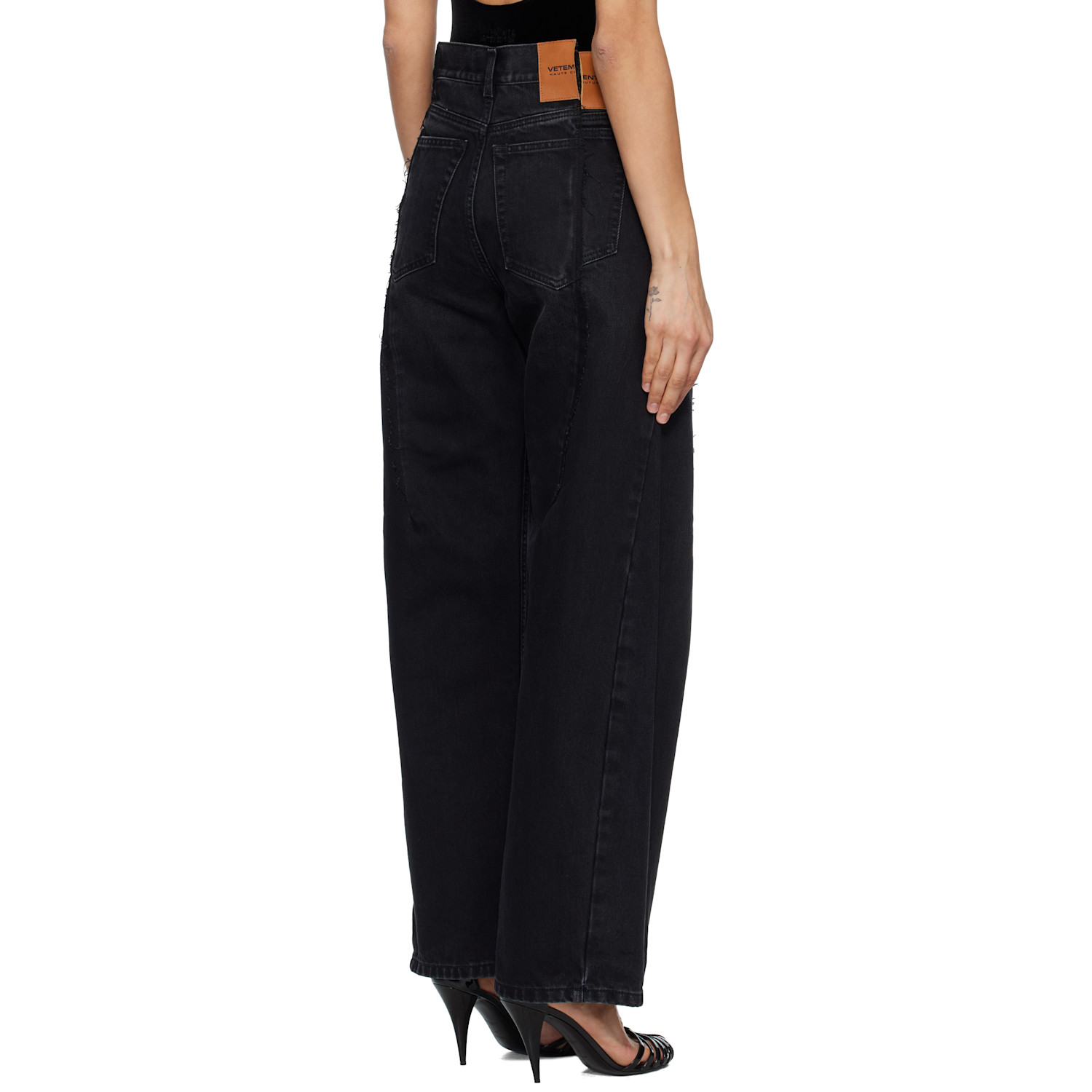  Vetements Black Cut Jeans 