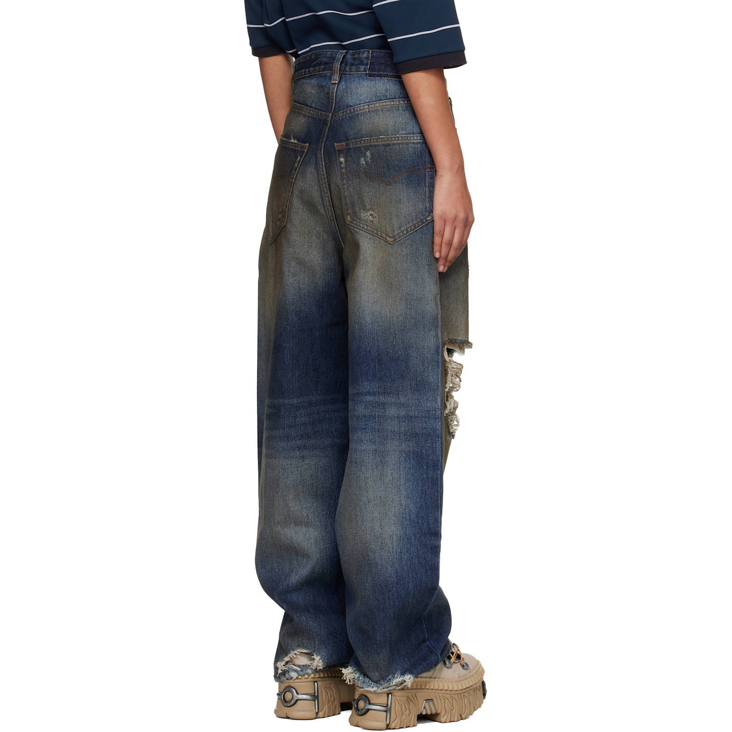  Vetements Blue Trashed Jeans 