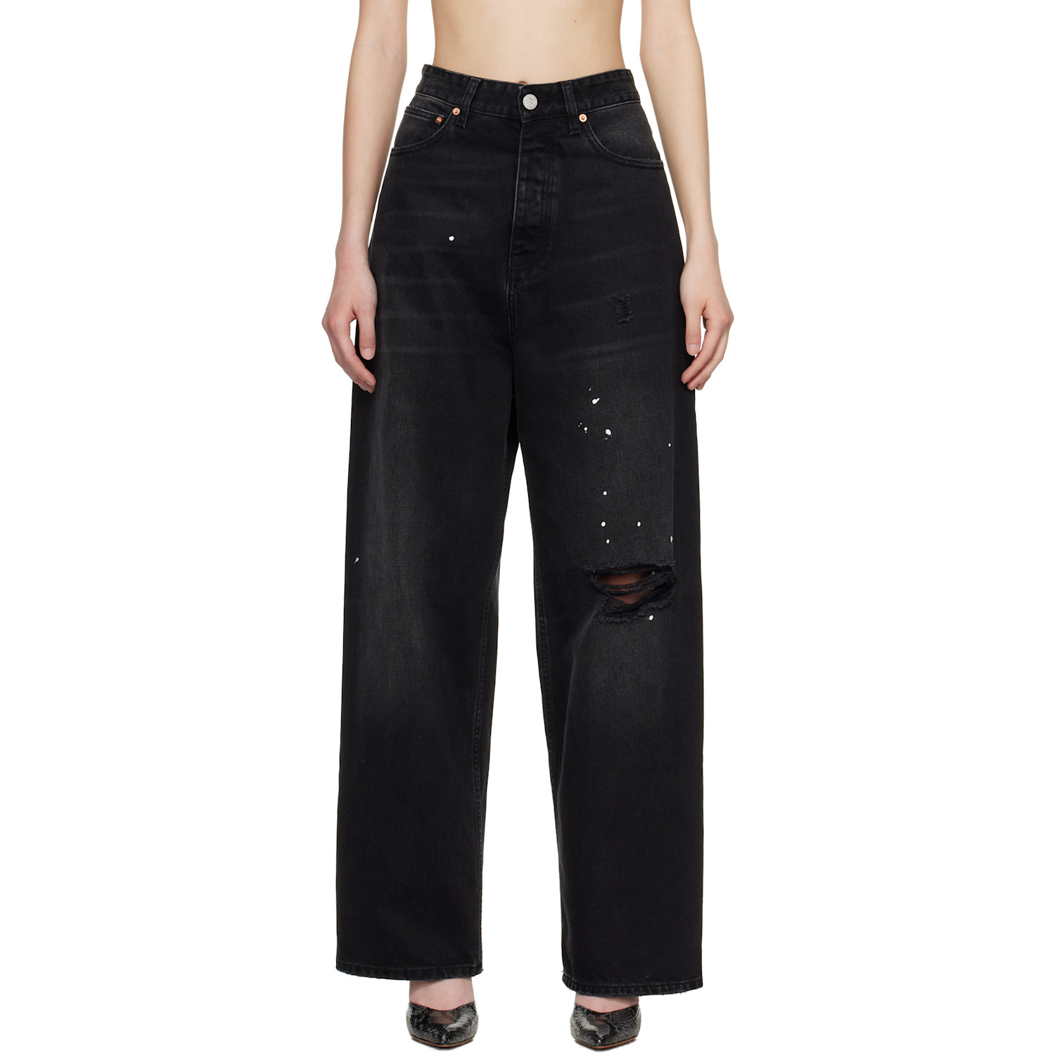 VETEMENTS Black & Red Fire Big Shape Jeans | Smart Closet