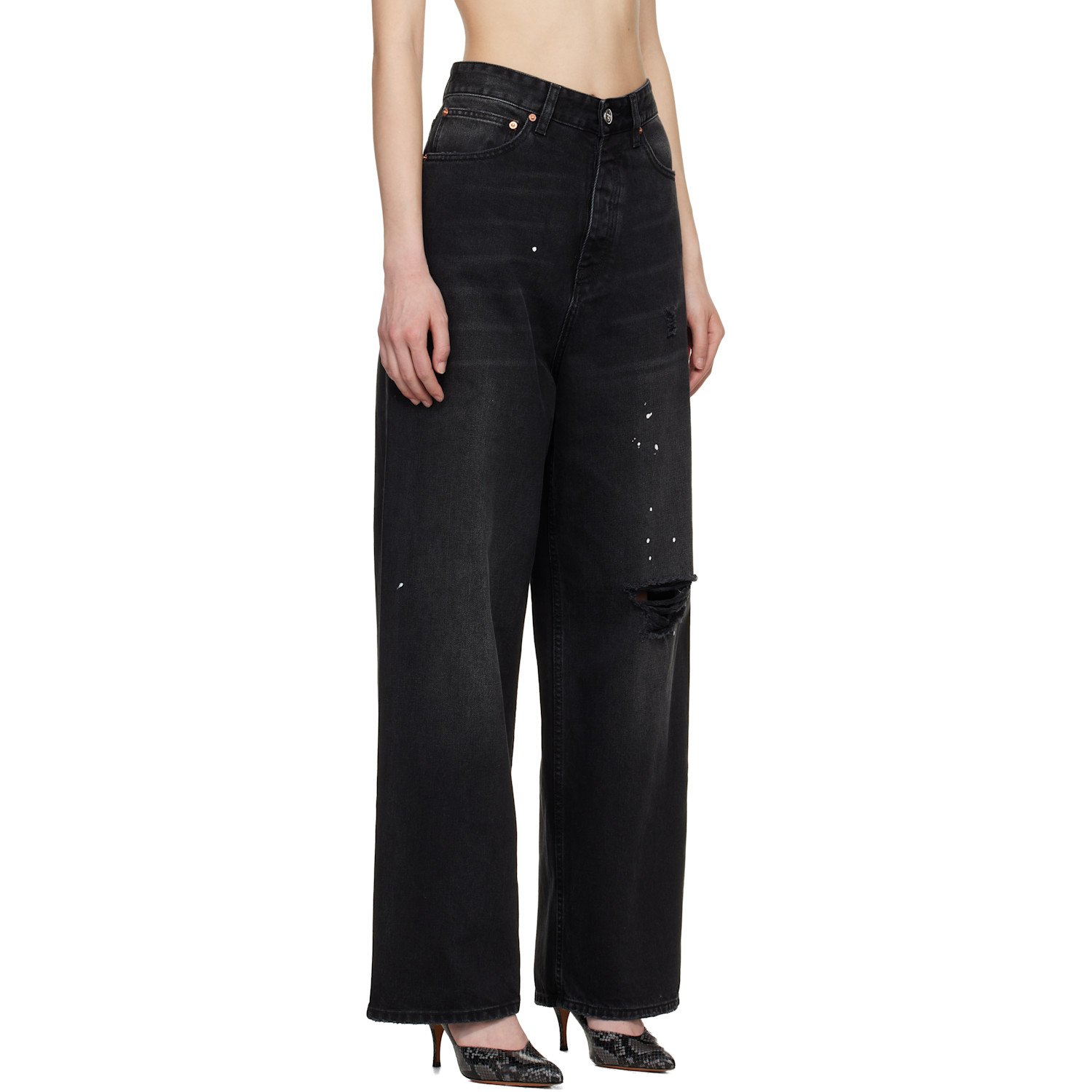  Vetements Black Ripped Jeans 