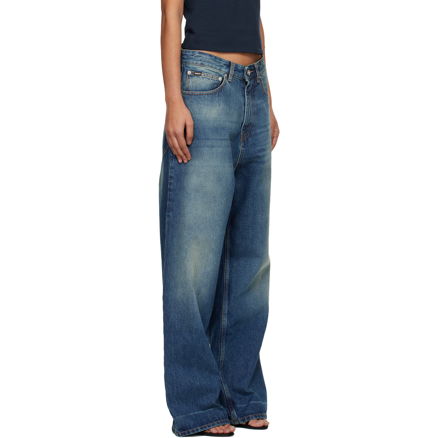  Vetements Navy Washed Baggy Jeans 