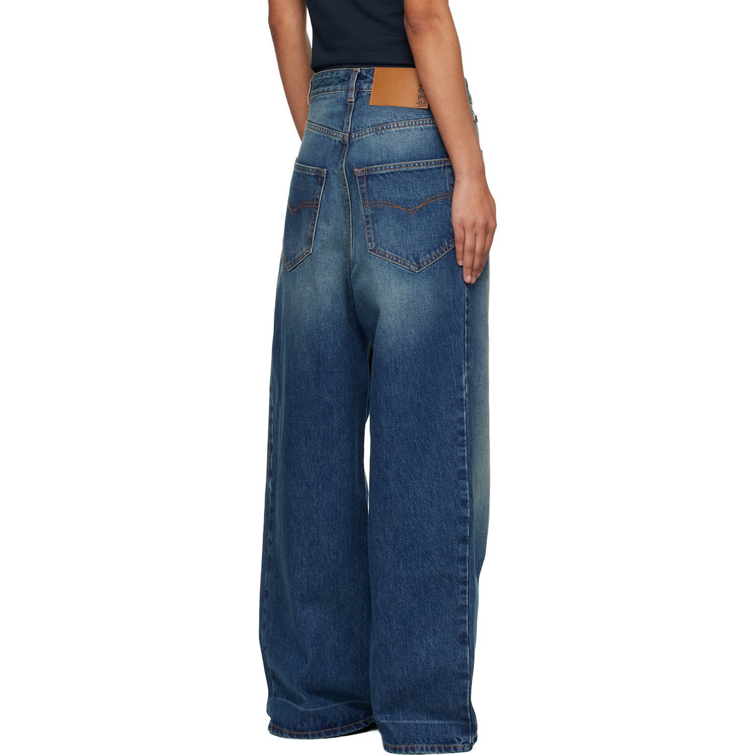  Vetements Navy Washed Baggy Jeans 