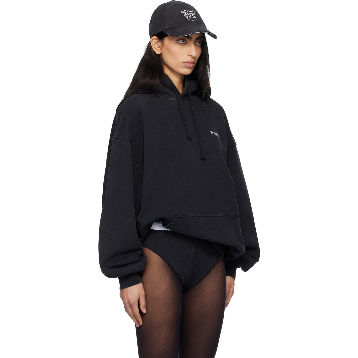  Vetements Black Iconic Logo Hoodie 