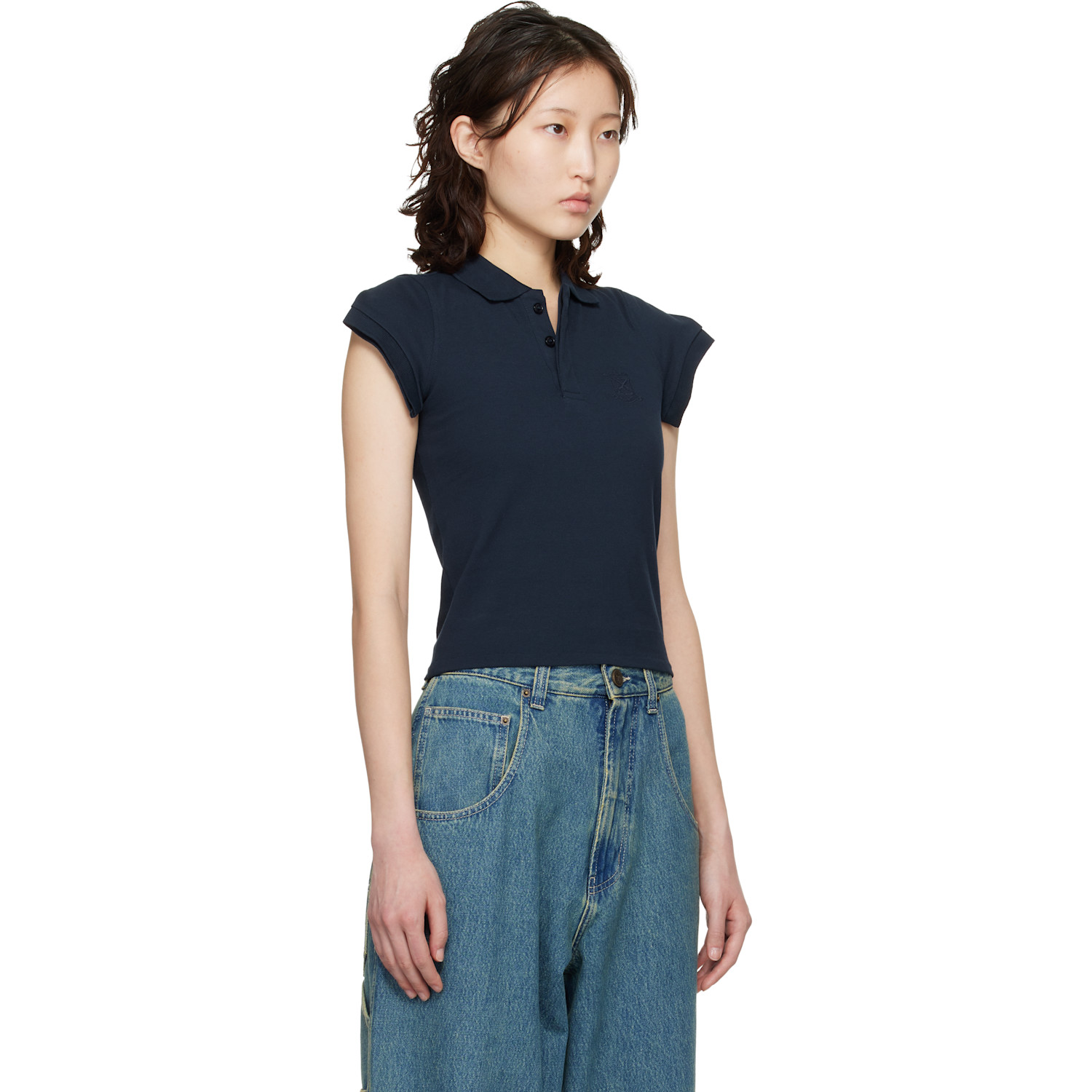  Vetements Navy Sleeves To Front Polo 