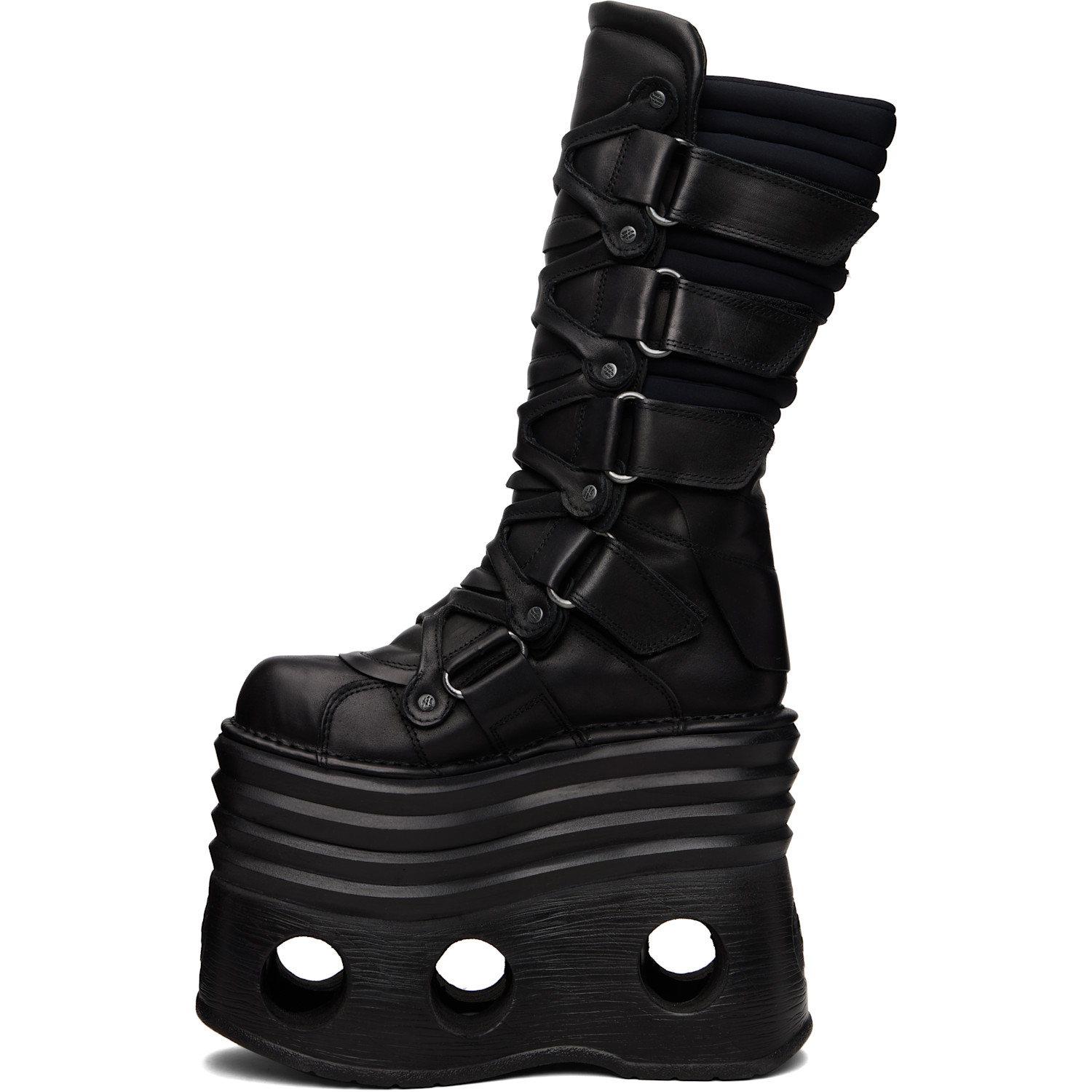  Vetements Black New Rock Edition Platform Tower Boots 