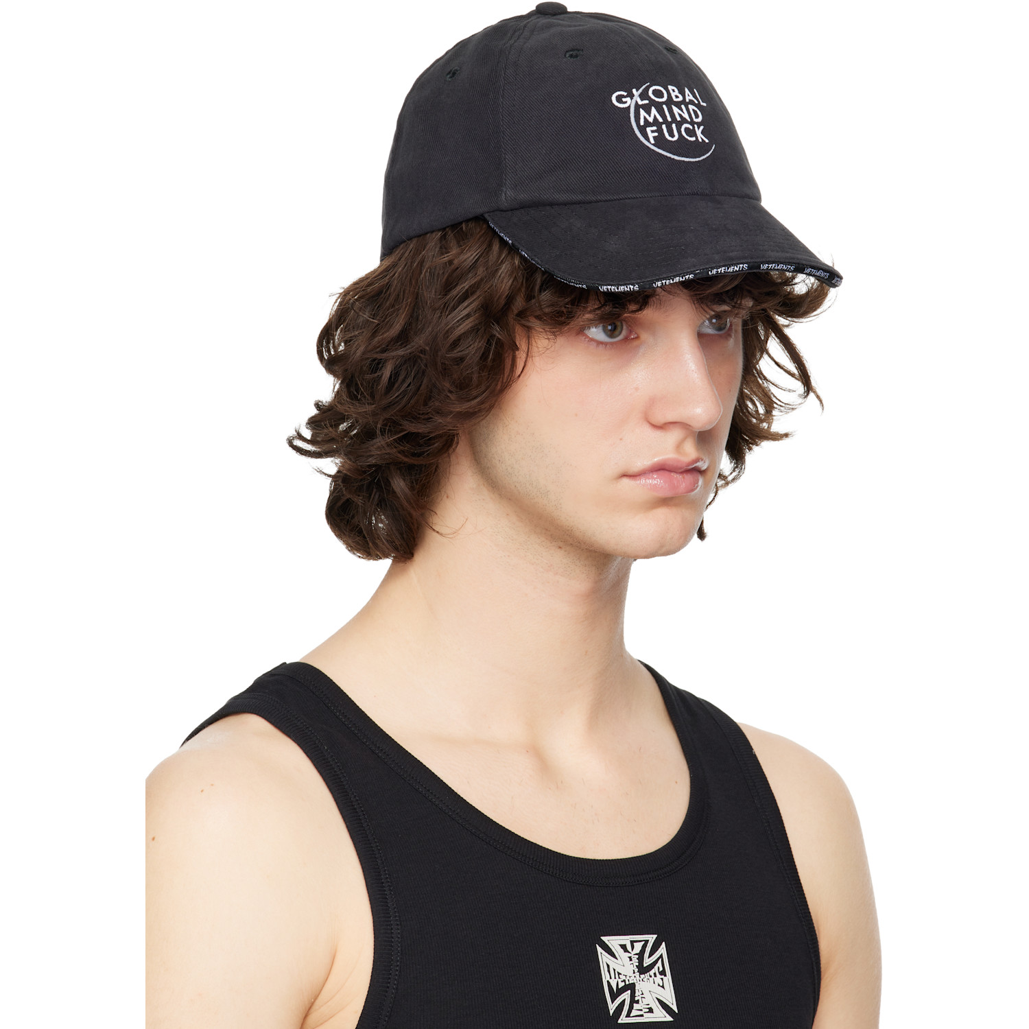  Vetements Black 'global Mf' Cap 