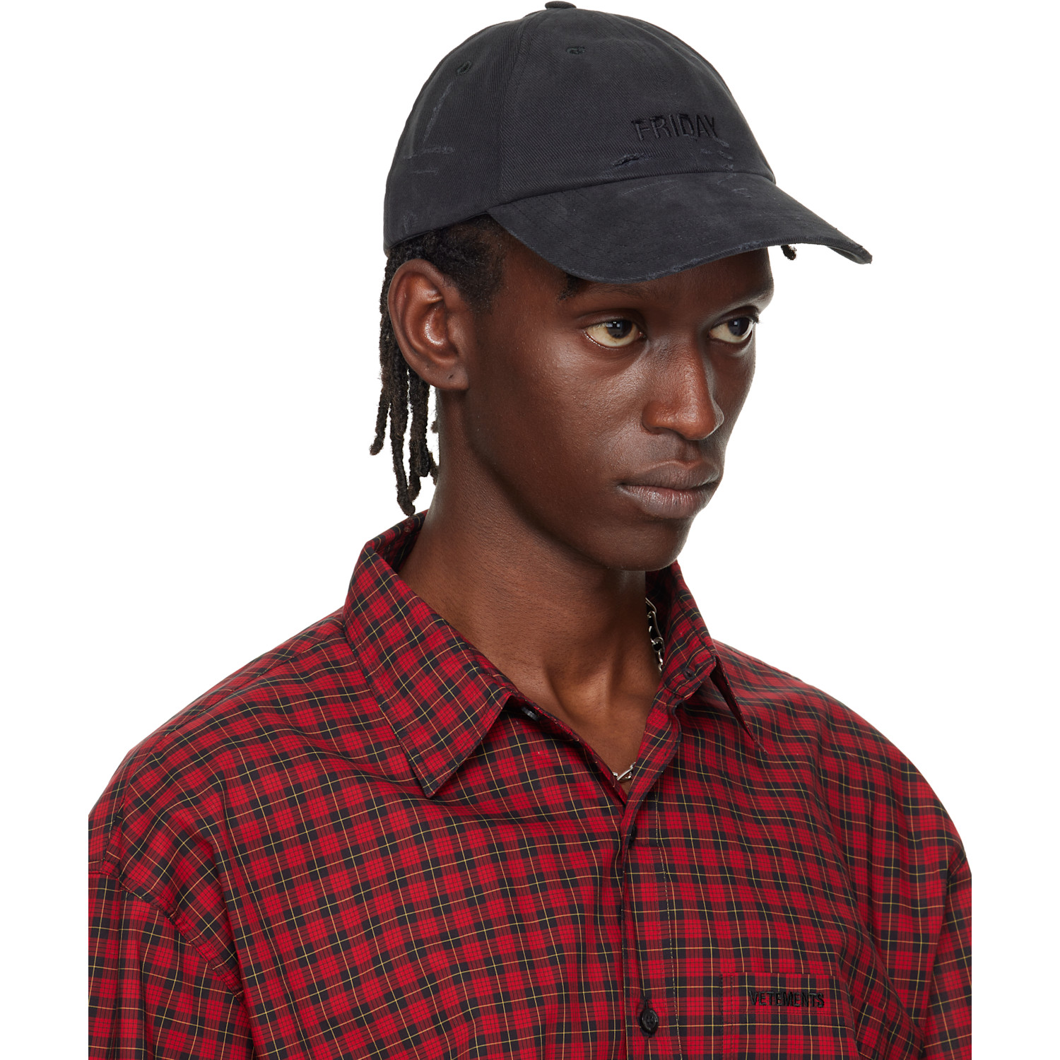  Vetements Black Friday Distressed Cap 