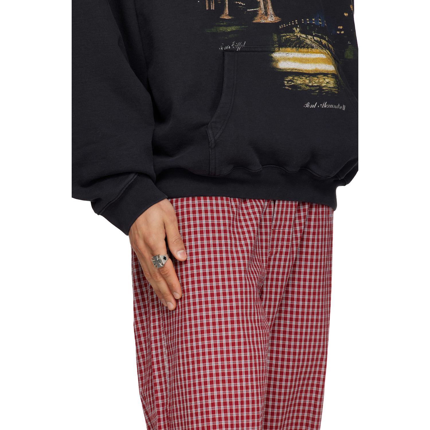  Vetements Triple Biker Cross Logo Ring 