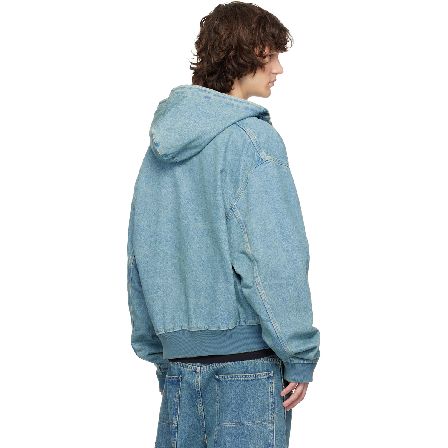  Vetements Blue Hooded Workwear Denim Jacket 