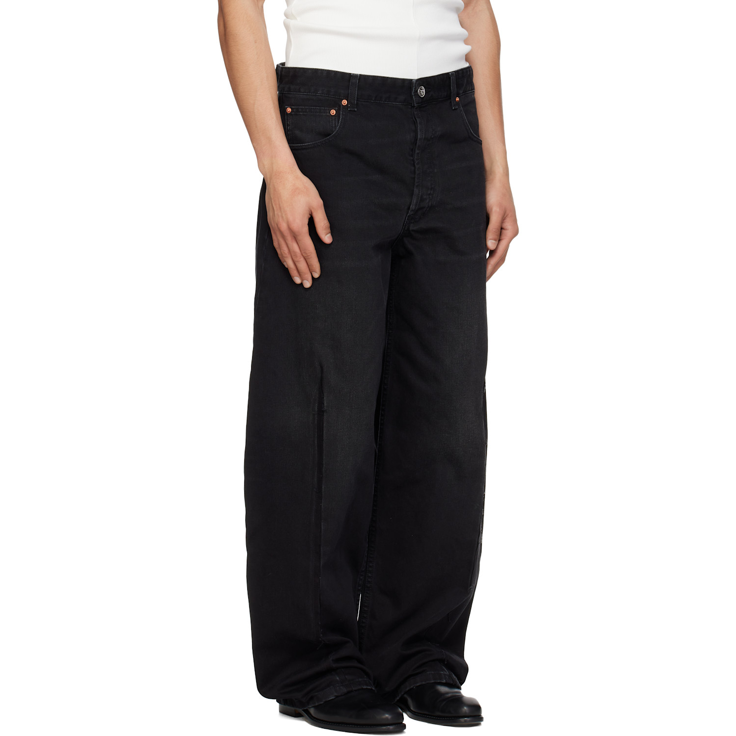  Vetements Black Cut Cross Jeans 