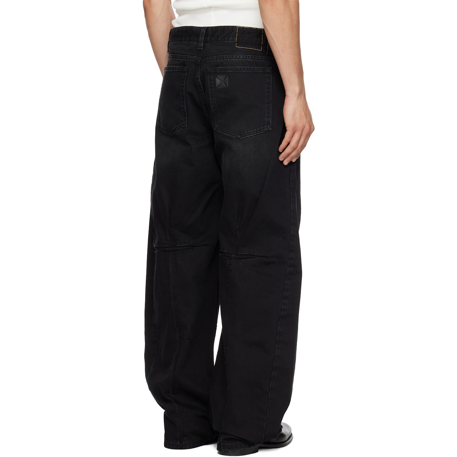  Vetements Black Cut Cross Jeans 