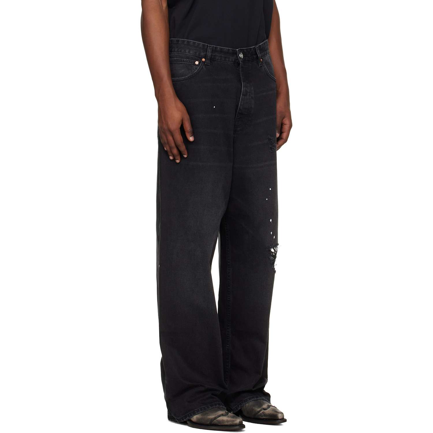  Vetements Black Ripped Jeans 