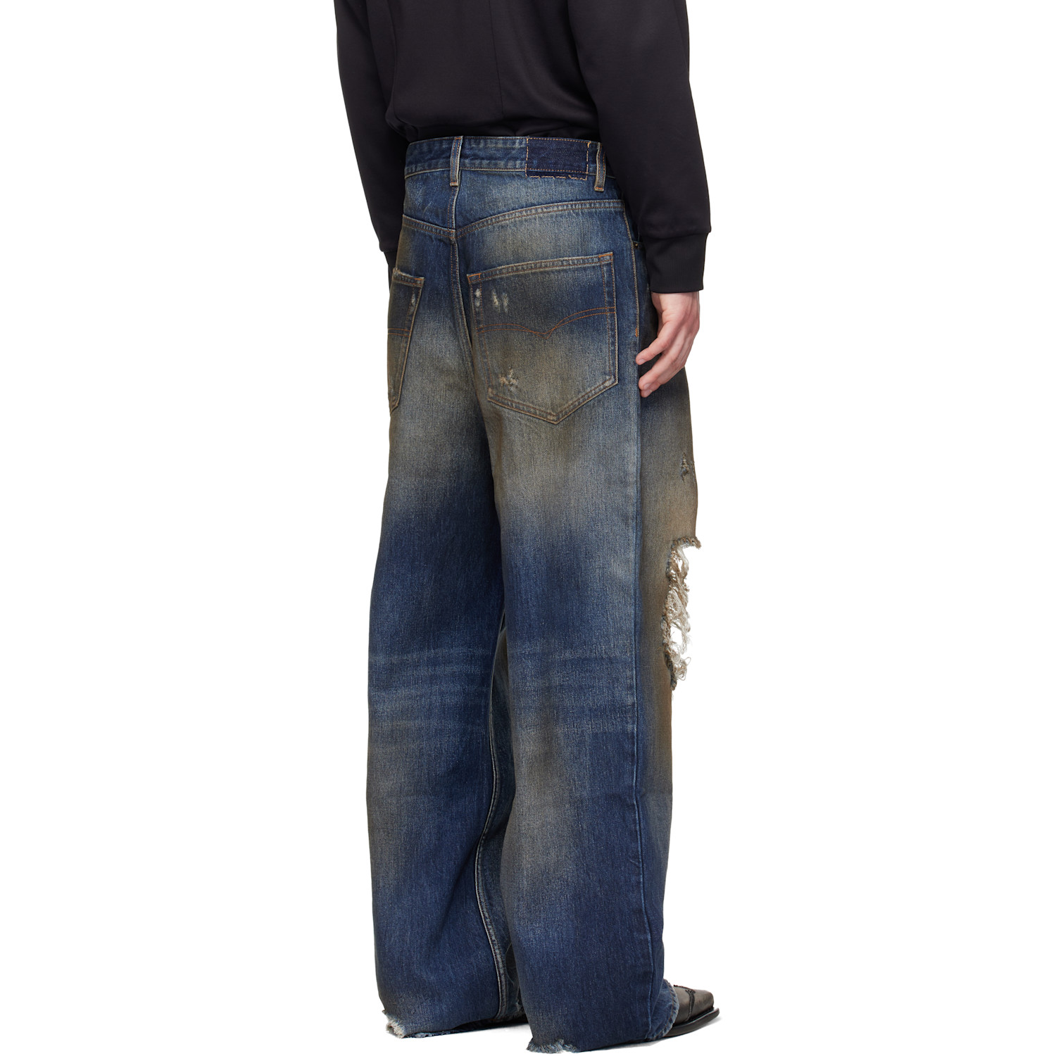  Vetements Blue Trashed Jeans 