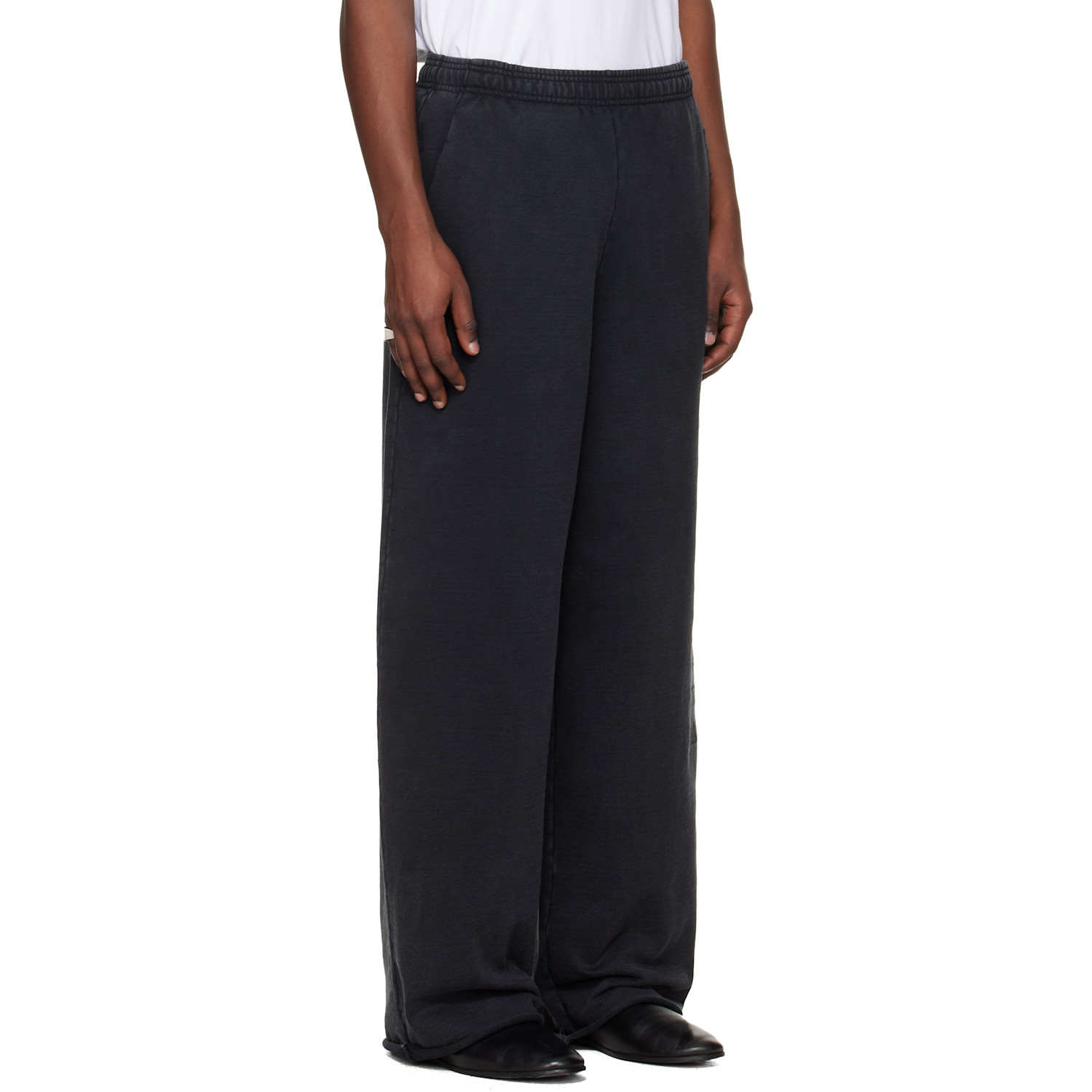  Vetements Black Embroidered Biker Cross Stripe Sweatpants 