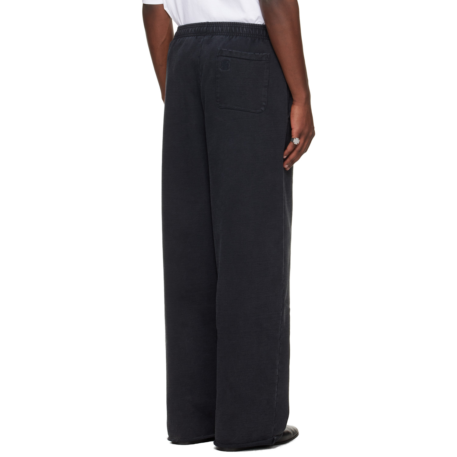  Vetements Black Embroidered Biker Cross Stripe Sweatpants 