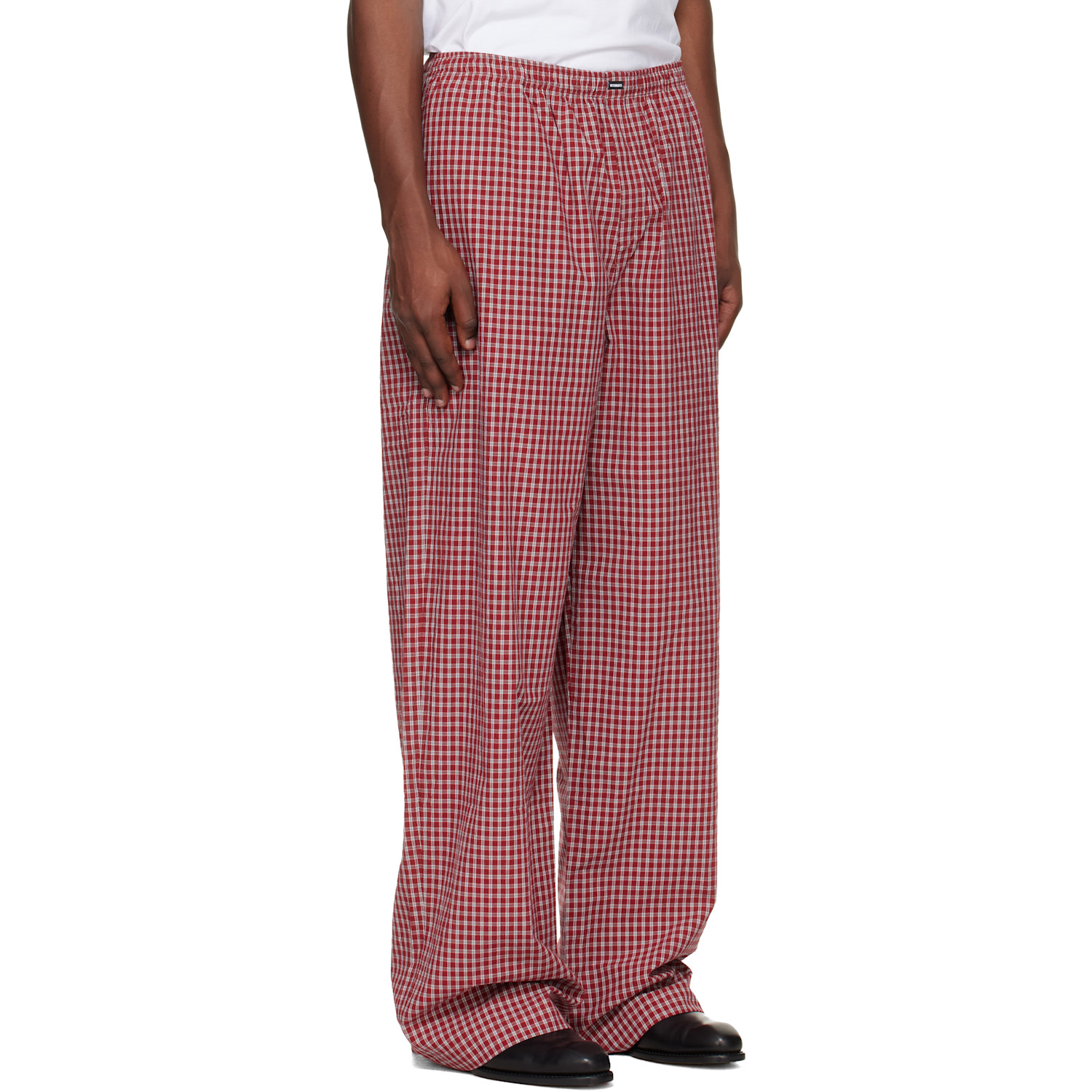  Vetements Red Check Pyjama Pants 