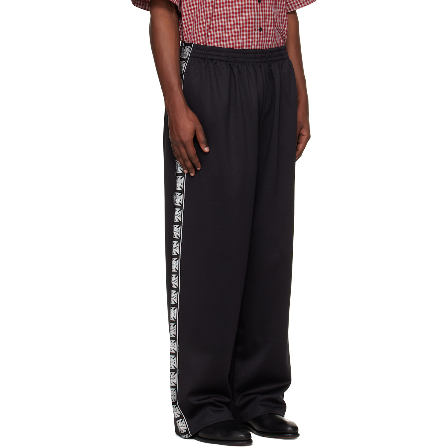  Vetements Black Biker Cross Tape Track Pants 