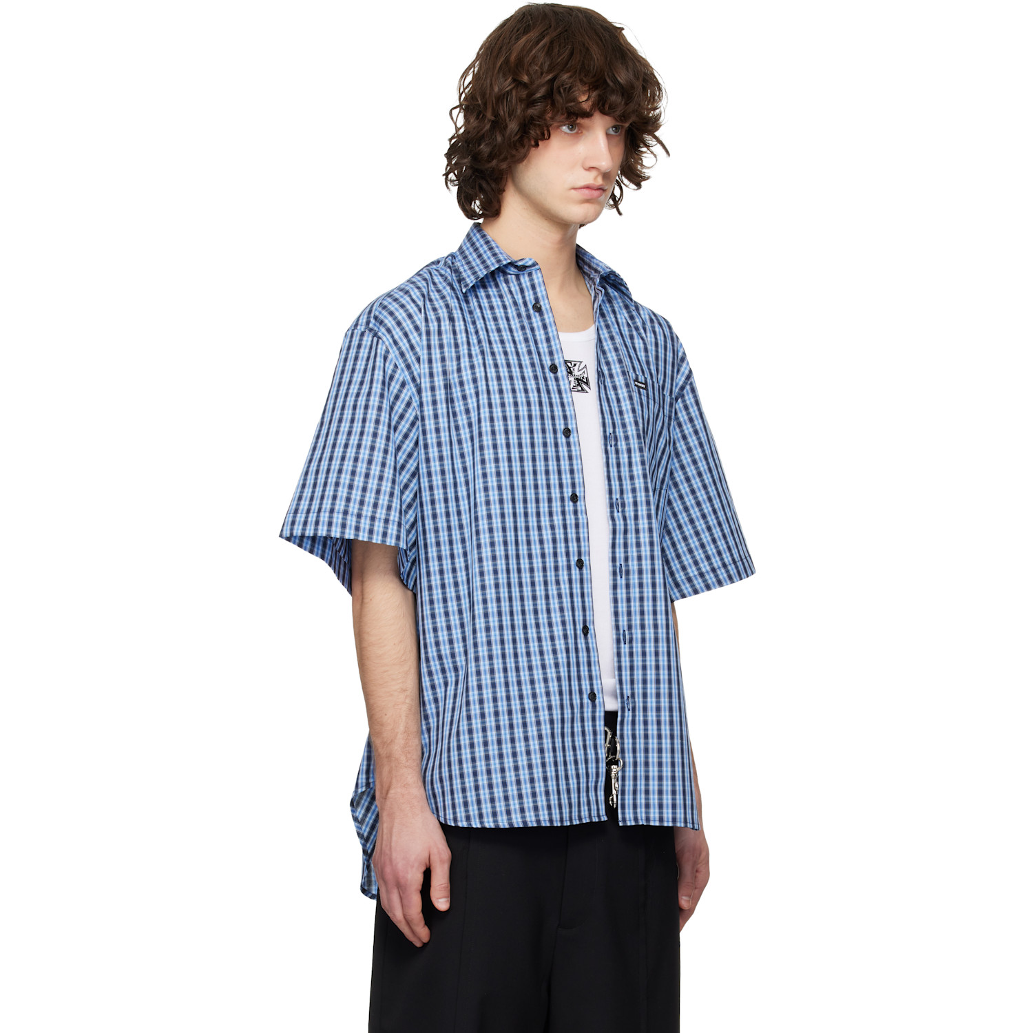  Vetements Blue Short Sleeve Shirt 