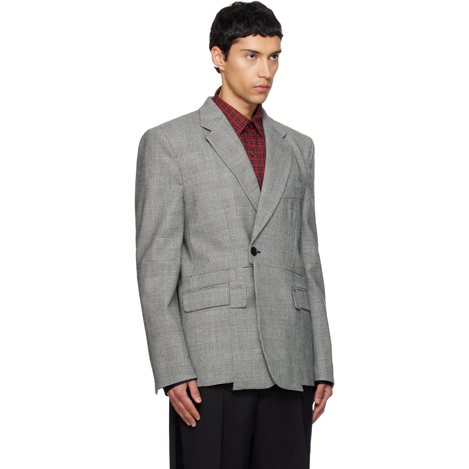  Vetements Gray Cut-up Tailored Blazer 