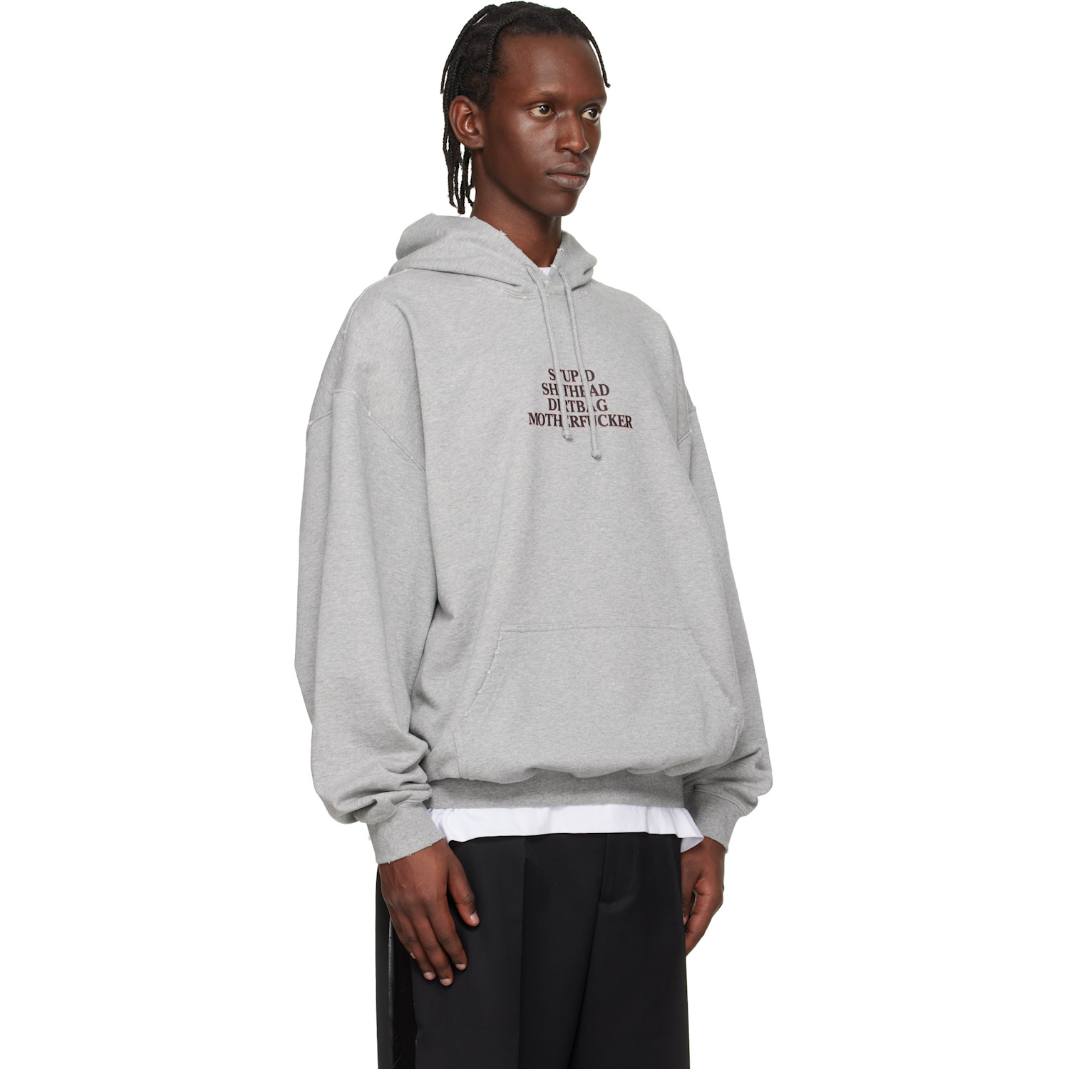  Vetements Gray 'mf' Hoodie 