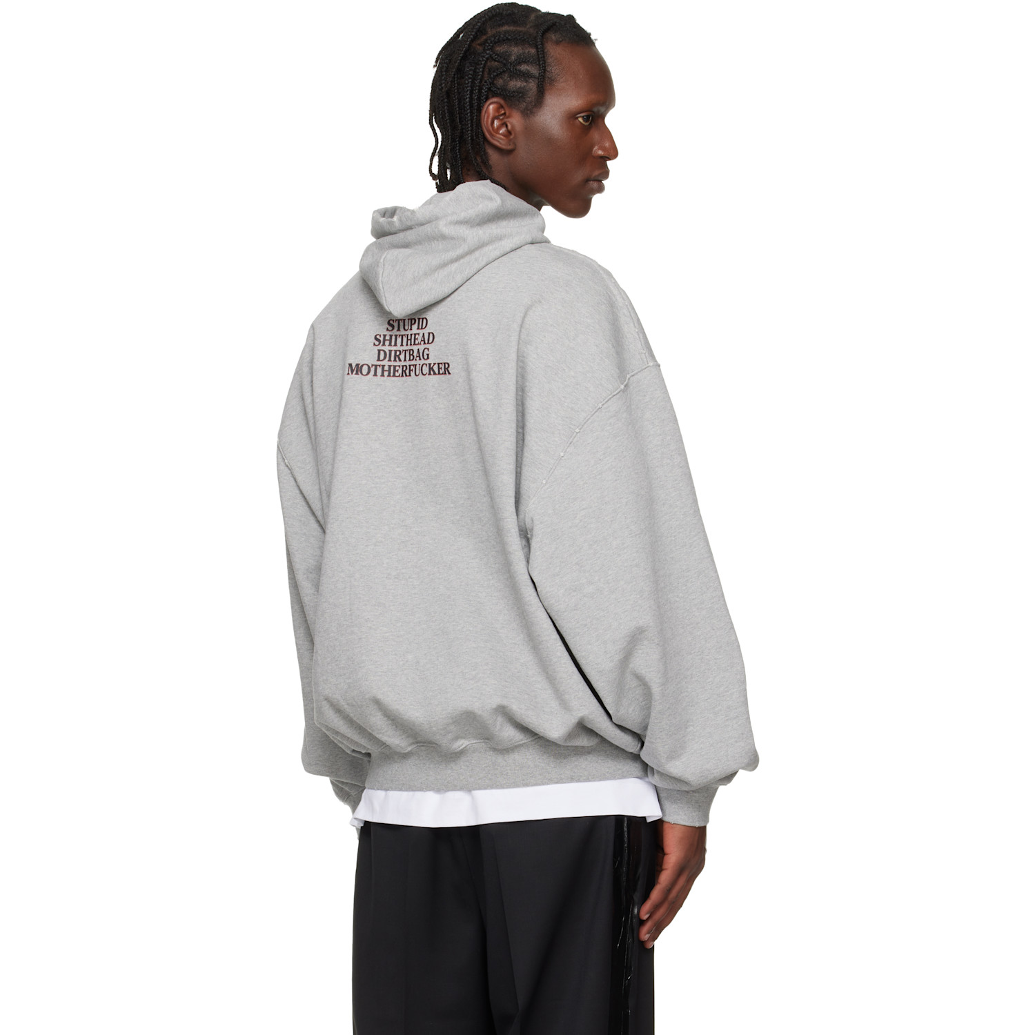  Vetements Gray 'mf' Hoodie 