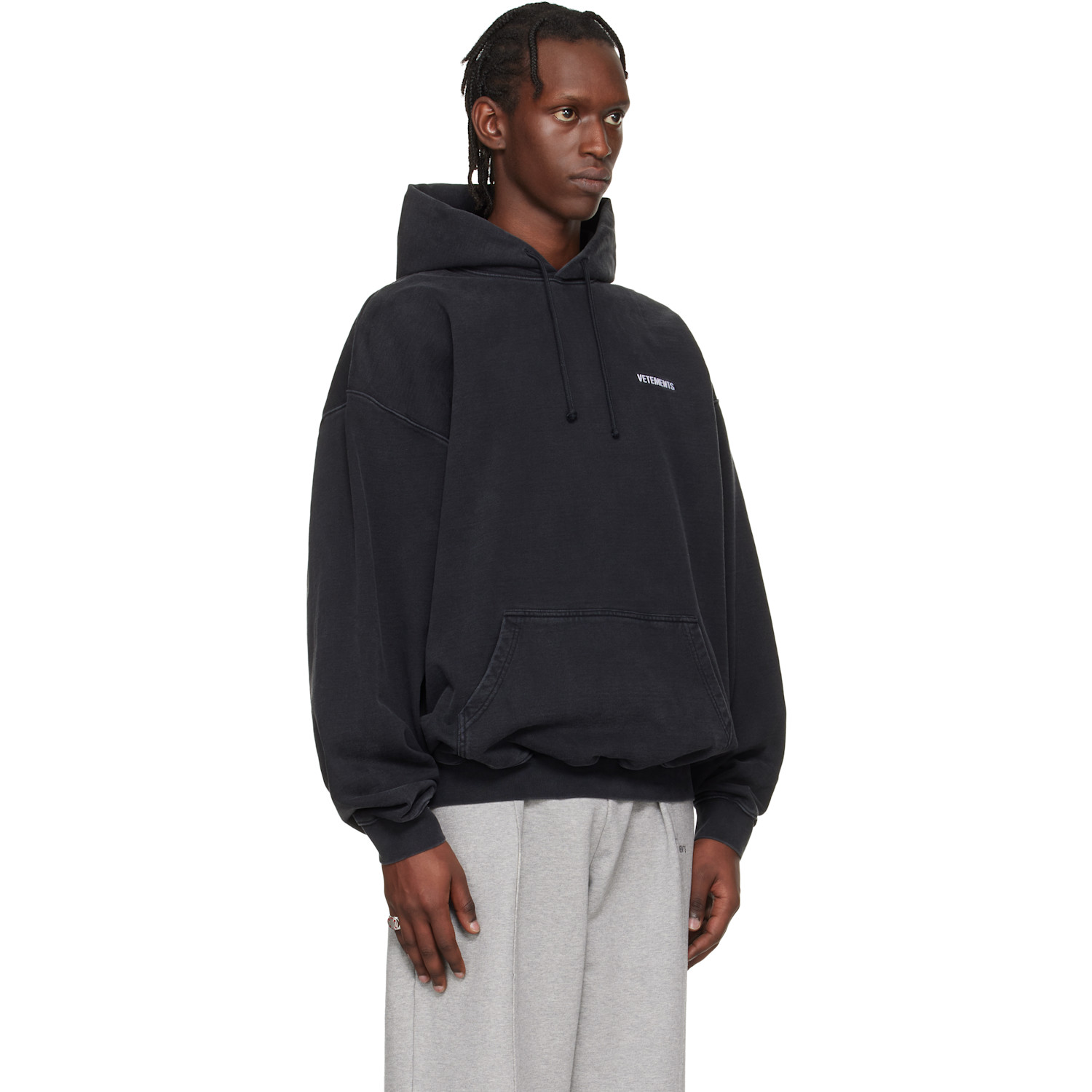  Vetements Black Iconic Logo Hoodie 