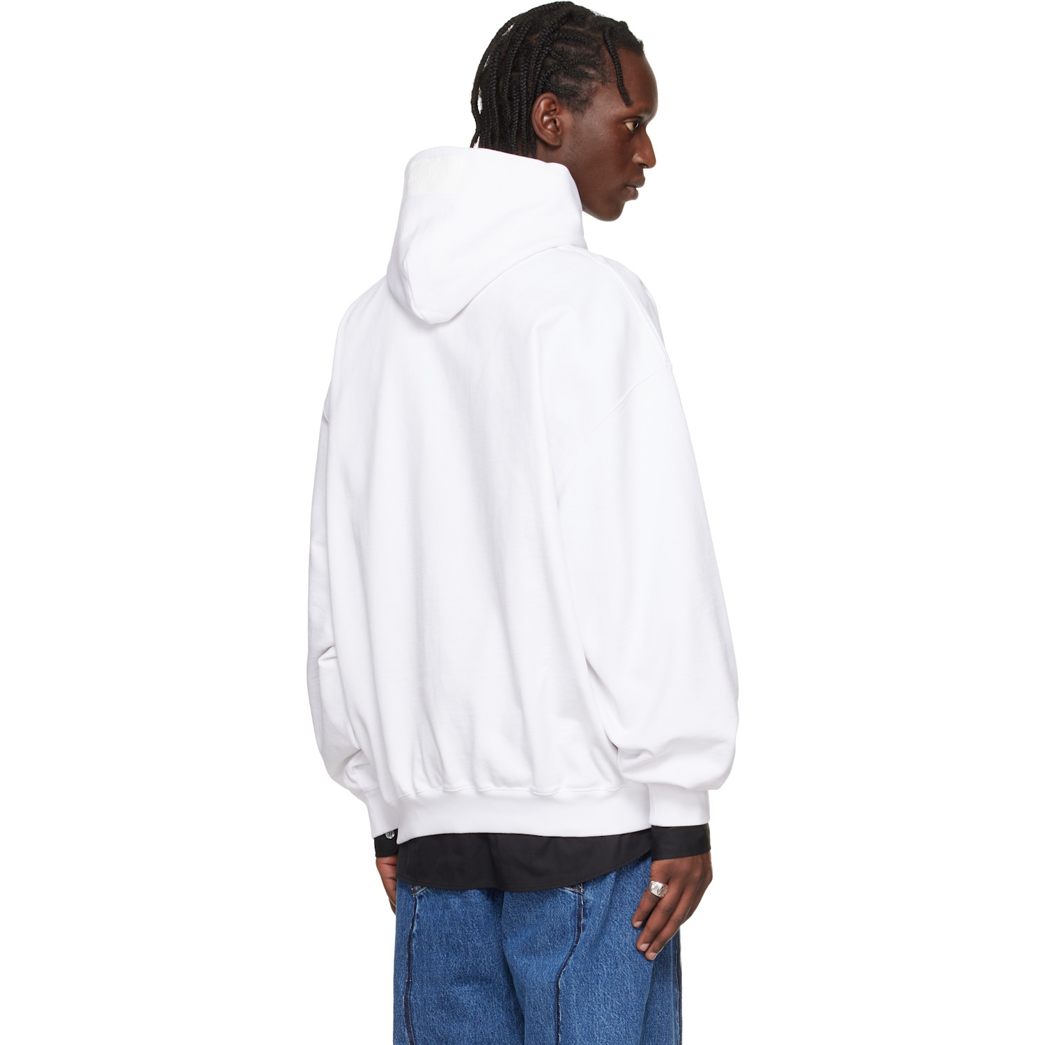  Vetements White Taped Logo Hoodie 