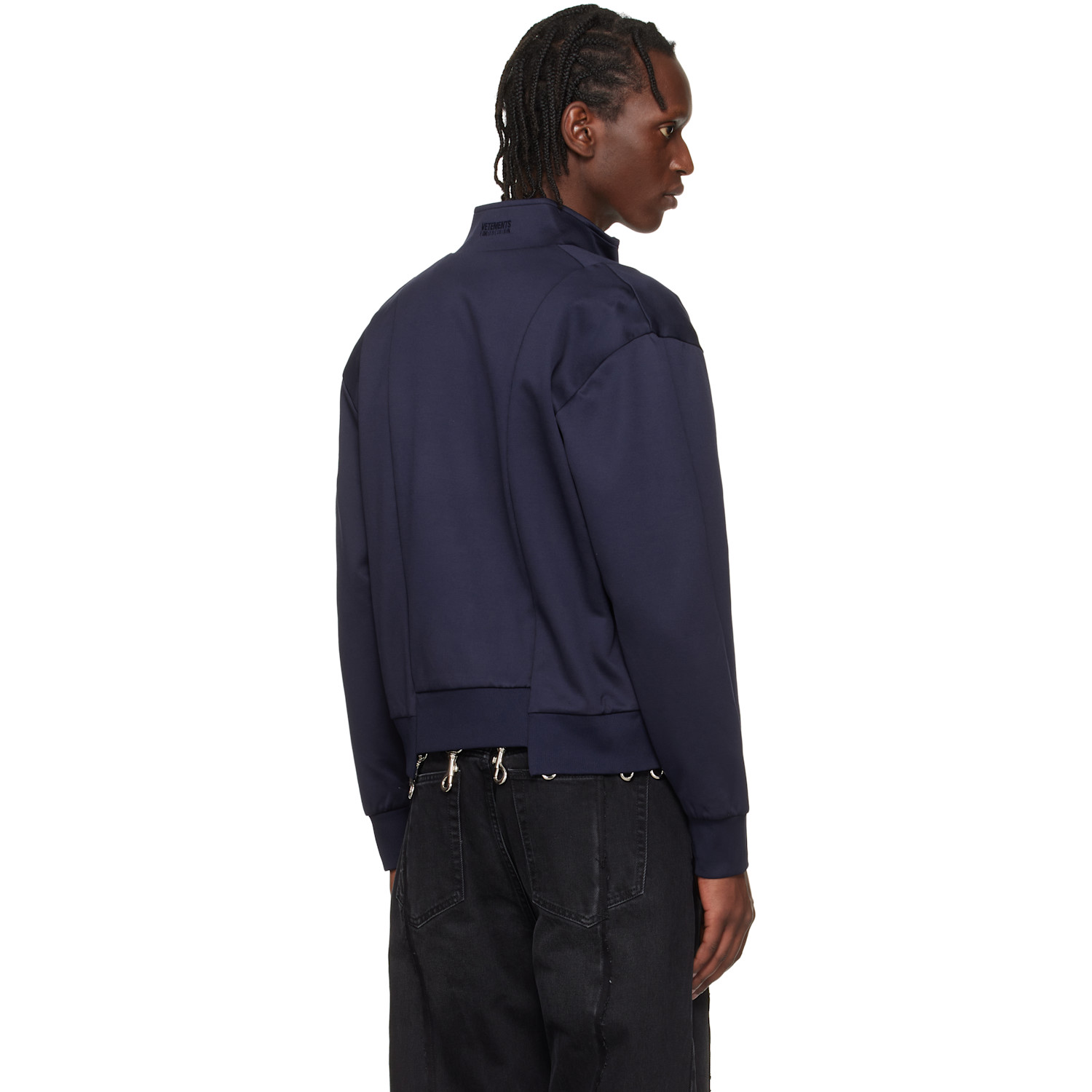  Vetements Navy Cut-up Athletic Zip-up Track Jacket 