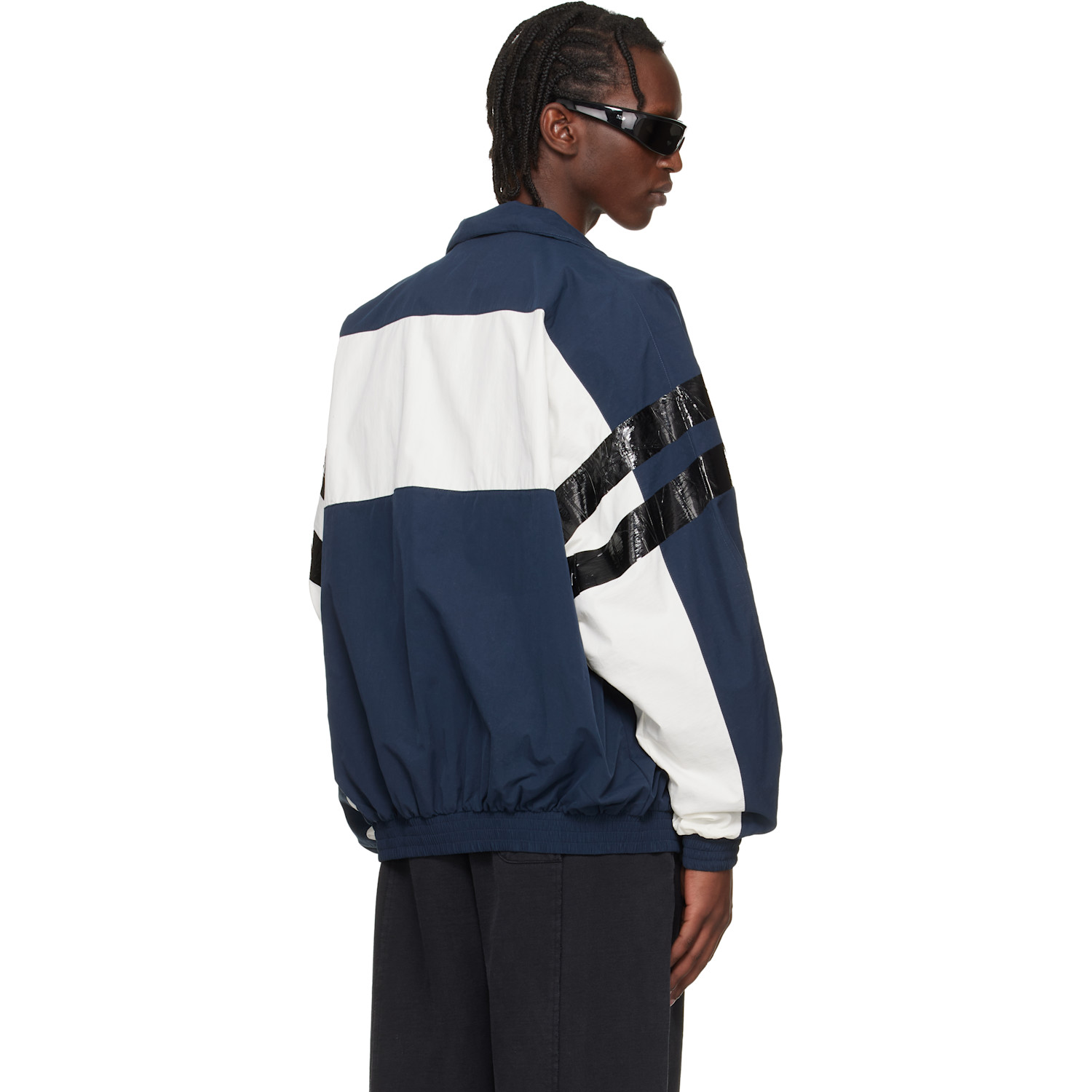  Vetements Navy & White Taped Track Jacket 