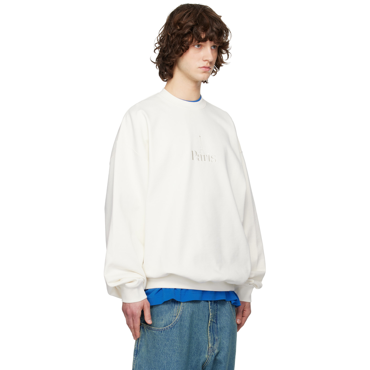  Vetements Off-white 'paris' Embroidered Sweatshirt 