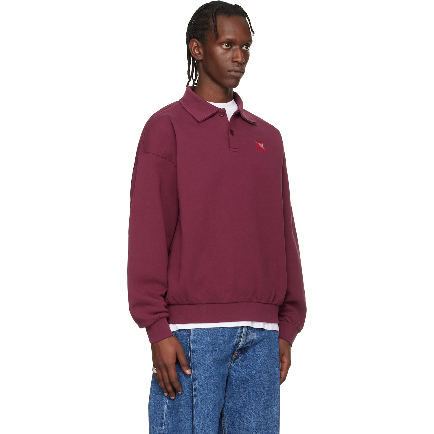  Vetements Red Distressed Logo Polo 