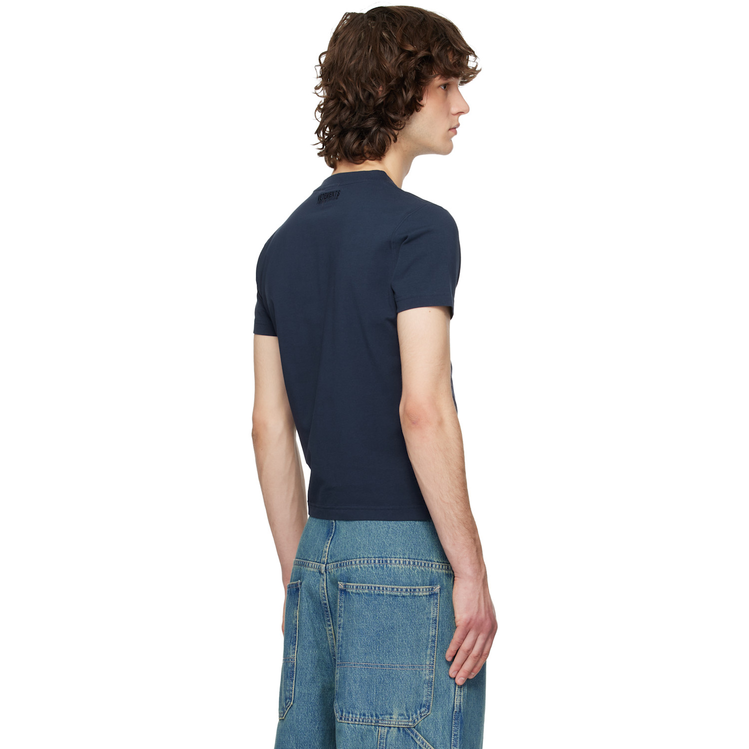  Vetements Navy 'pornstar' Fitted T-shirt 