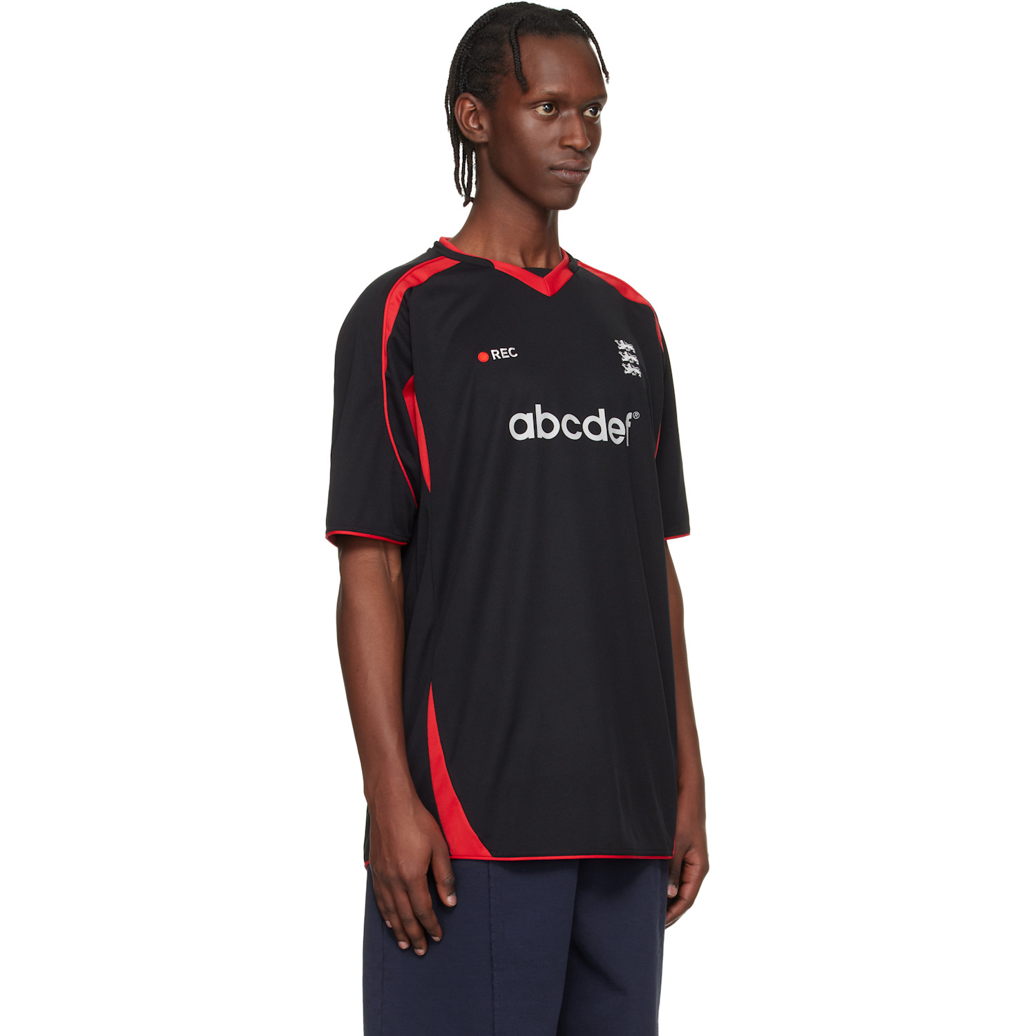 Vetements Black & Red Alphabet Football Jersey 