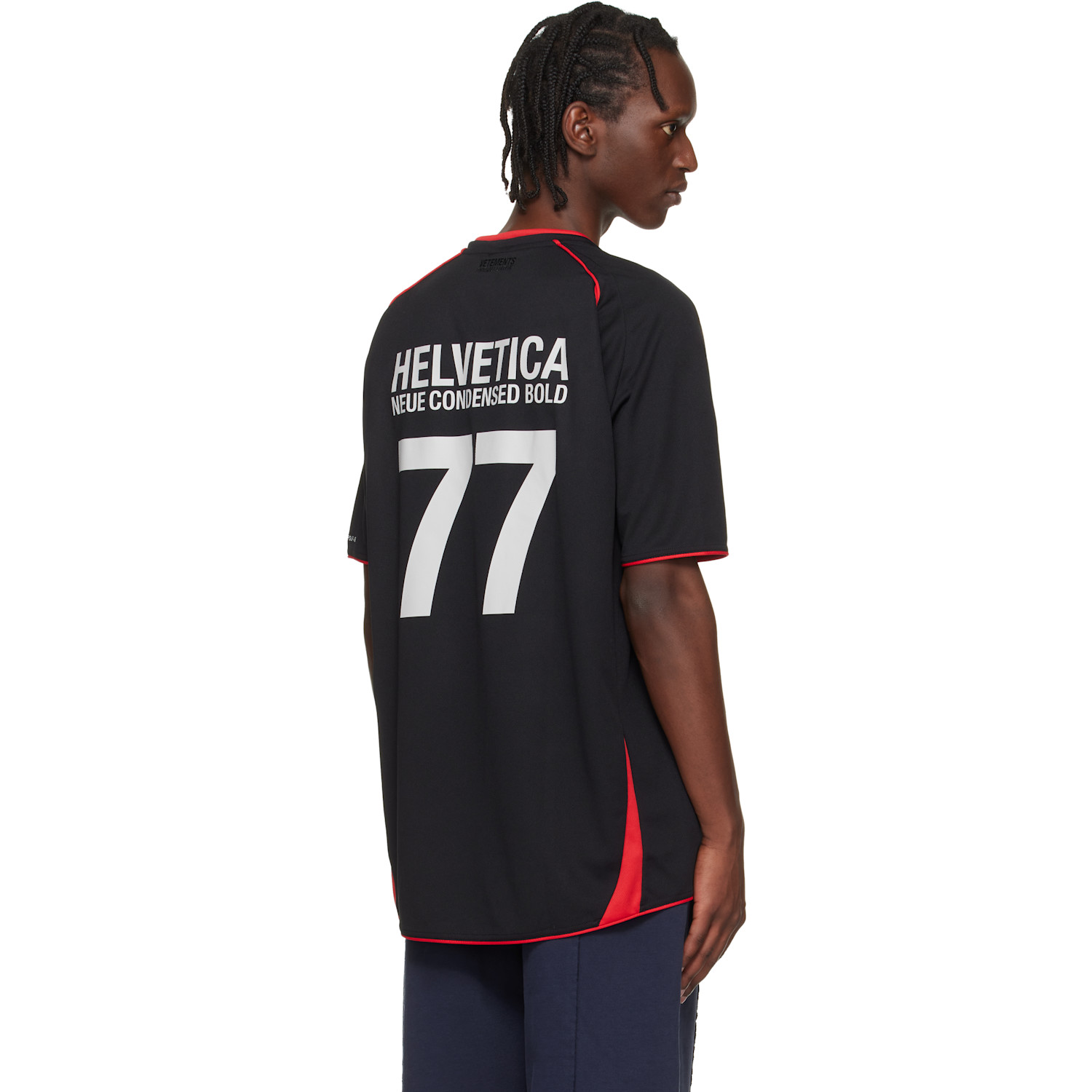  Vetements Black & Red Alphabet Football Jersey 