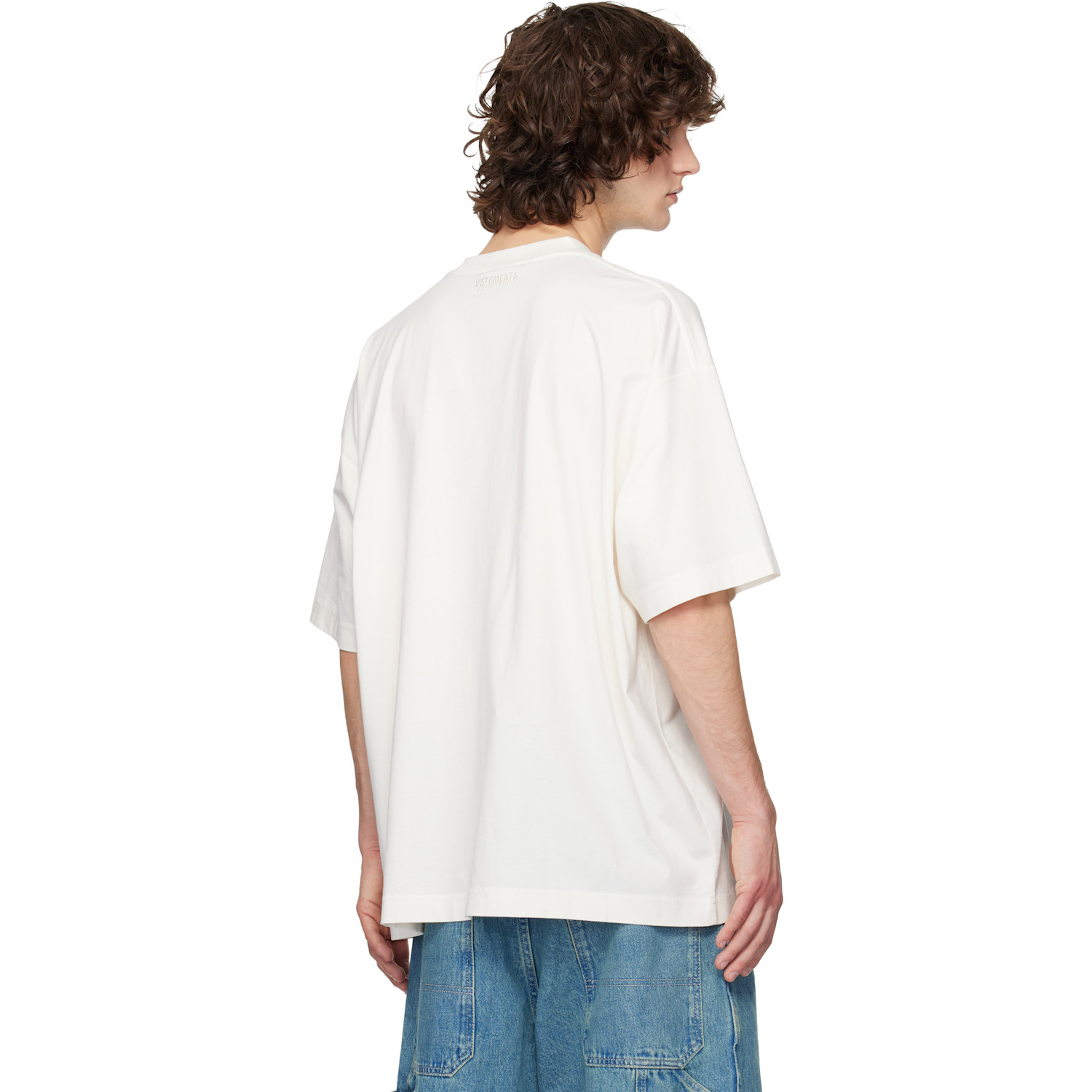  Vetements Off-white Biker Cross Logo T-shirt 