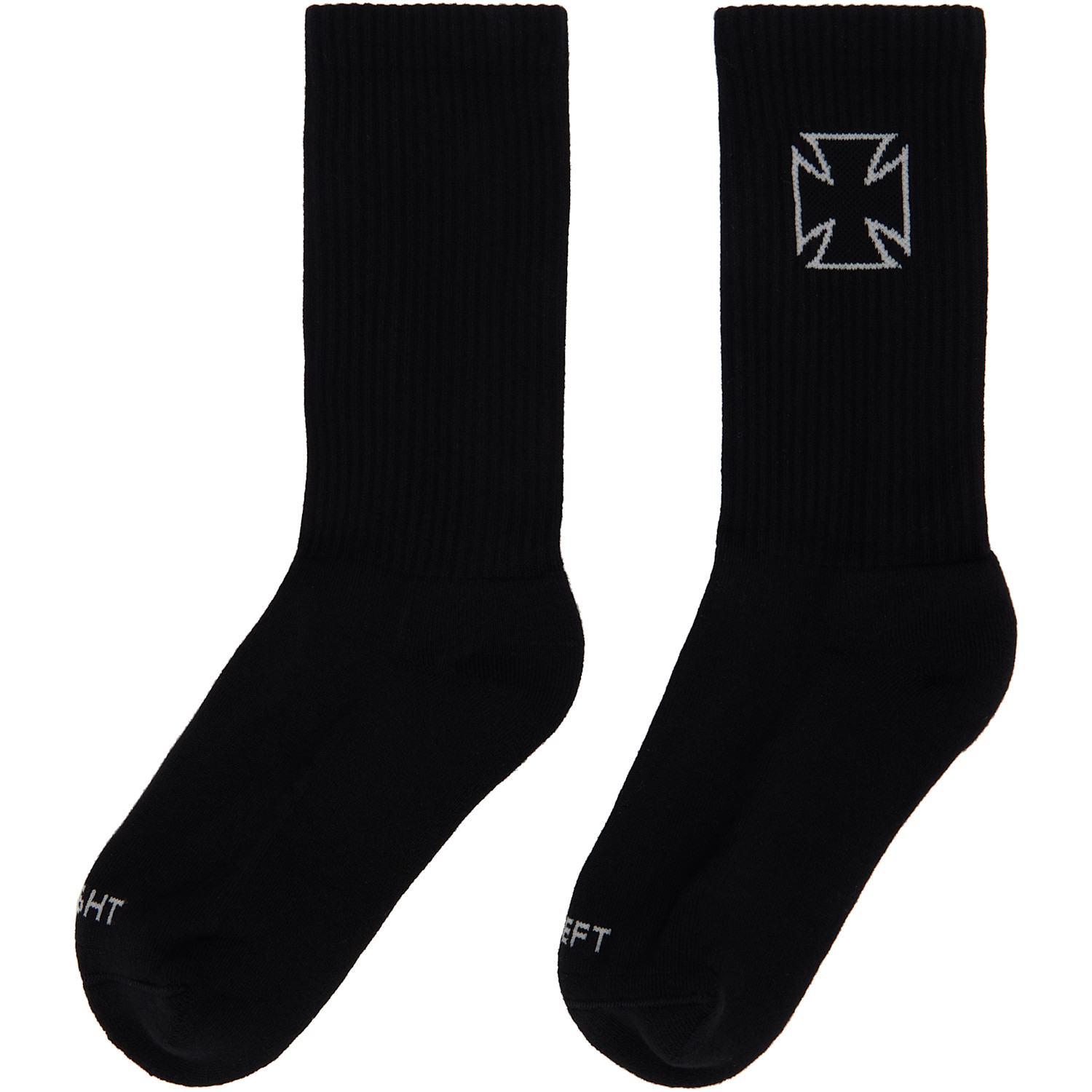  Vetements Black Biker Cross Socks 