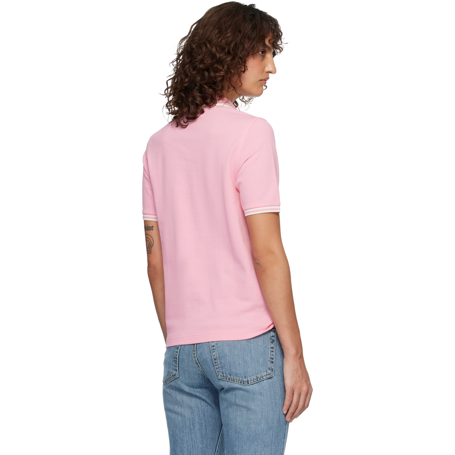  Comme Des Garçons Girl Pink Fred Perry Edition Logo Polo 