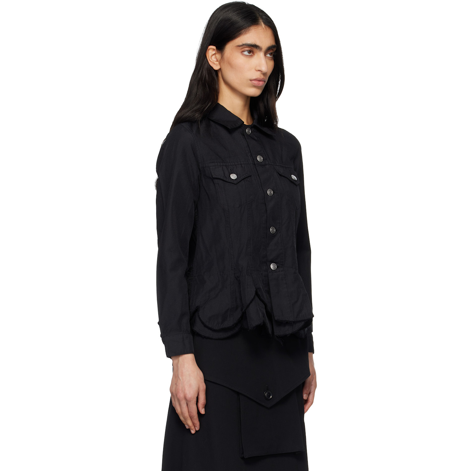  Comme Des Garçons Comme Des Garçons Black Polyester Twill Garment Dyed Jacket 