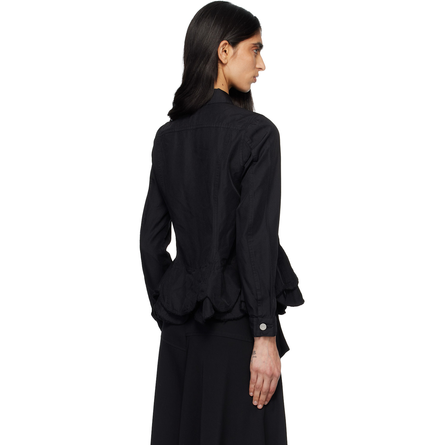  Comme Des Garçons Comme Des Garçons Black Polyester Twill Garment Dyed Jacket 