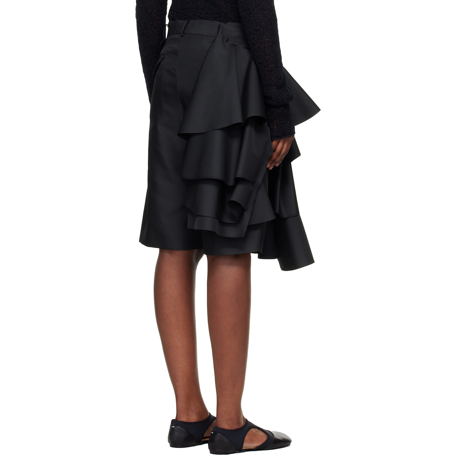  Comme Des Garçons Comme Des Garçons Black Twill Drape Shorts 