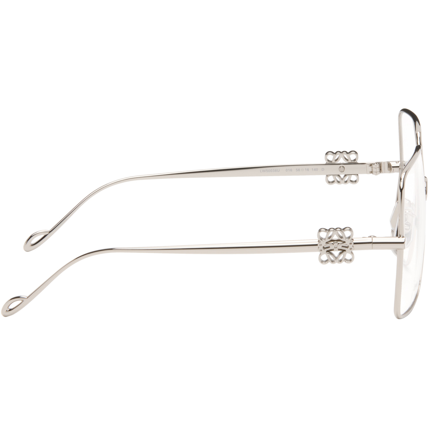  Loewe Silver Oversize Square Retro Titanium Glasses 